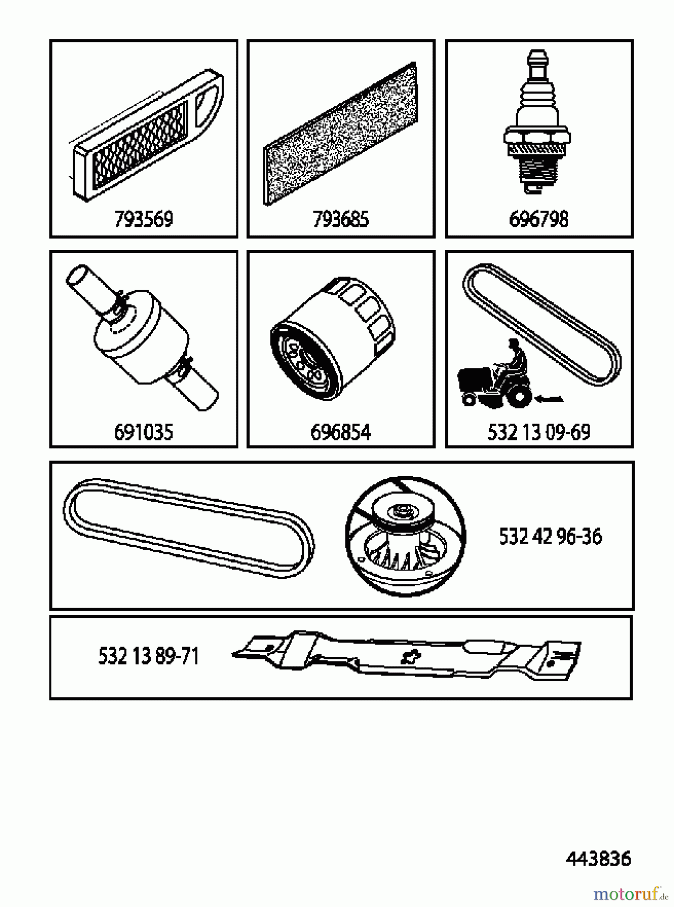 Husqvarna Rasen und Garten Traktoren LTH 2142DR (96041023602) - Husqvarna Lawn Tractor (2013-05) FREQUENTLY USED PARTS
