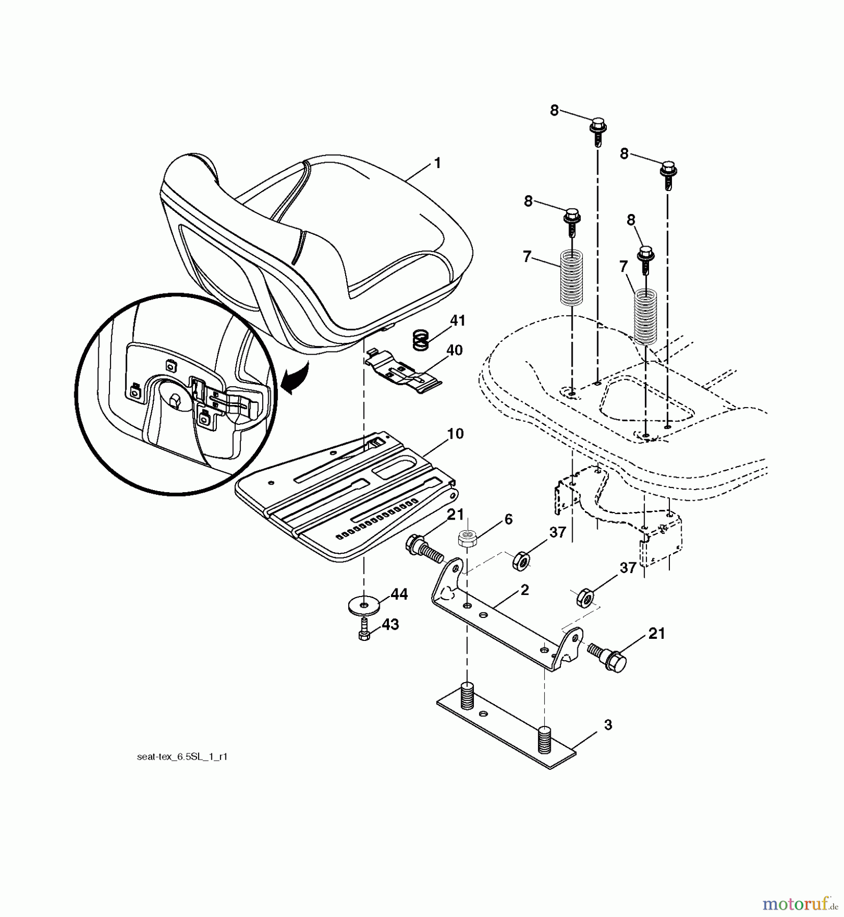 Husqvarna Rasen und Garten Traktoren LTH 2142DR (96041023601) - Husqvarna Lawn Tractor (2012-06 & After) SEAT