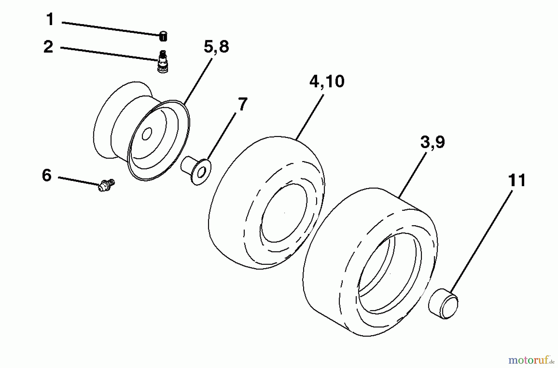 Husqvarna Rasen und Garten Traktoren PB 195H42LT (96042003602) - Husqvarna Lawn Tractor (2008-01 & After) Wheels and Tires