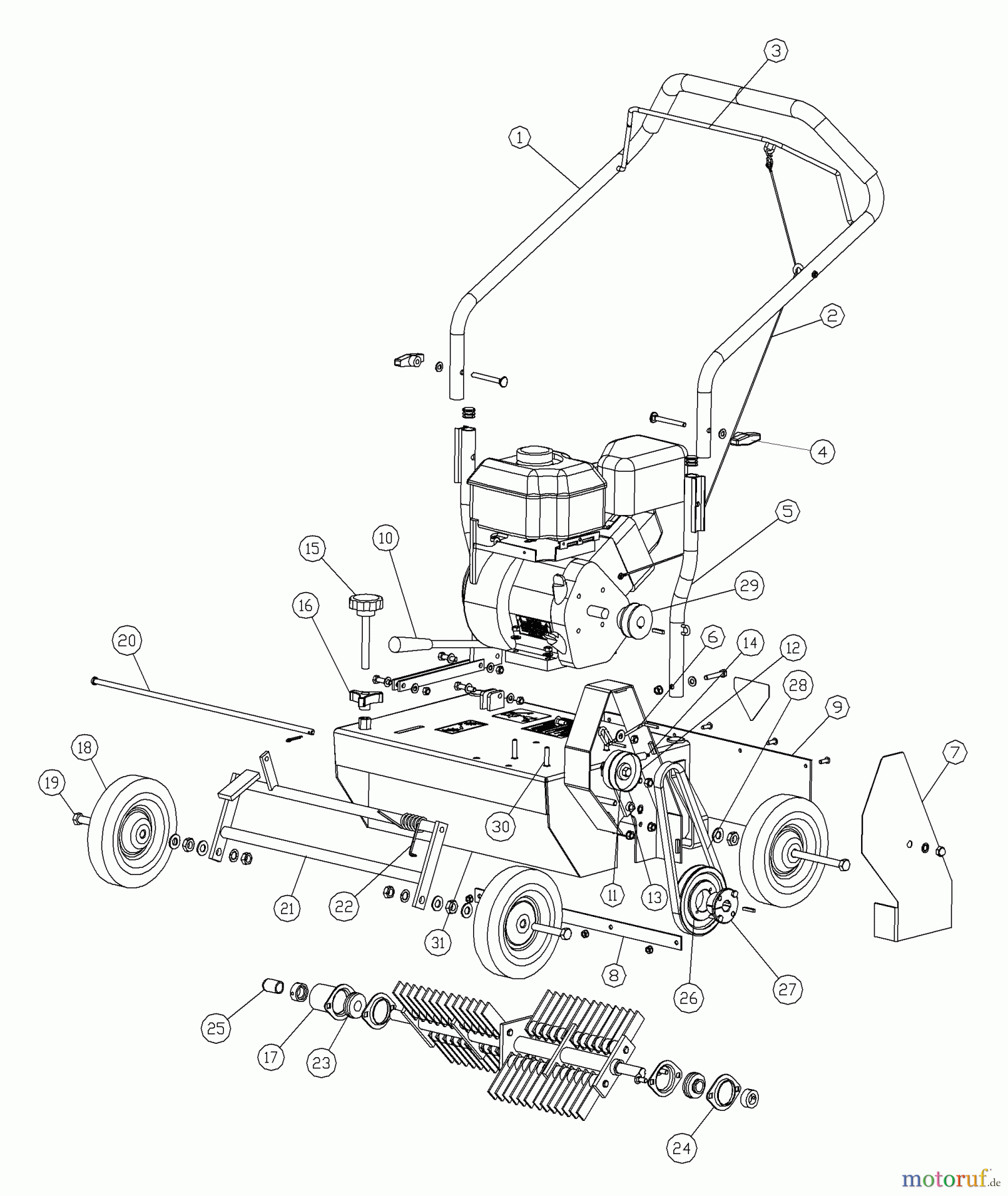  Husqvarna Belüfter / Vertikutierer / Rechen DT 18 C (968981005) - Husqvarna Dethatcher (2000-12 & After) Compact Dethatcher