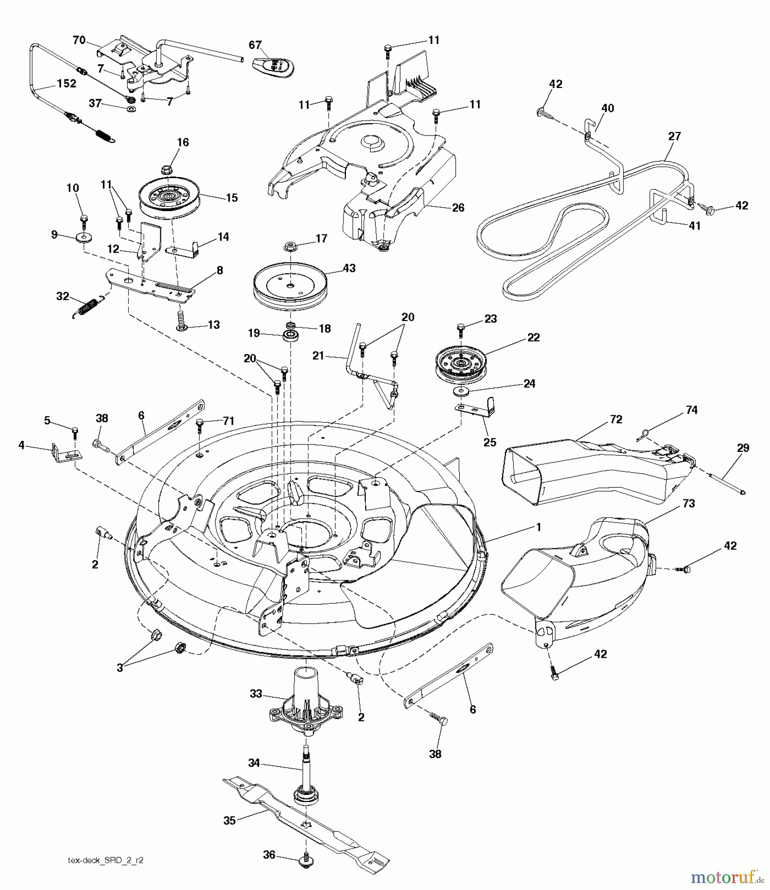 Husqvarna Rasen und Garten Traktoren SRD17530 (280020) - Husqvarna Lawn Tractor (2010-12 & After) MOWER DECK / CUTTING DECK