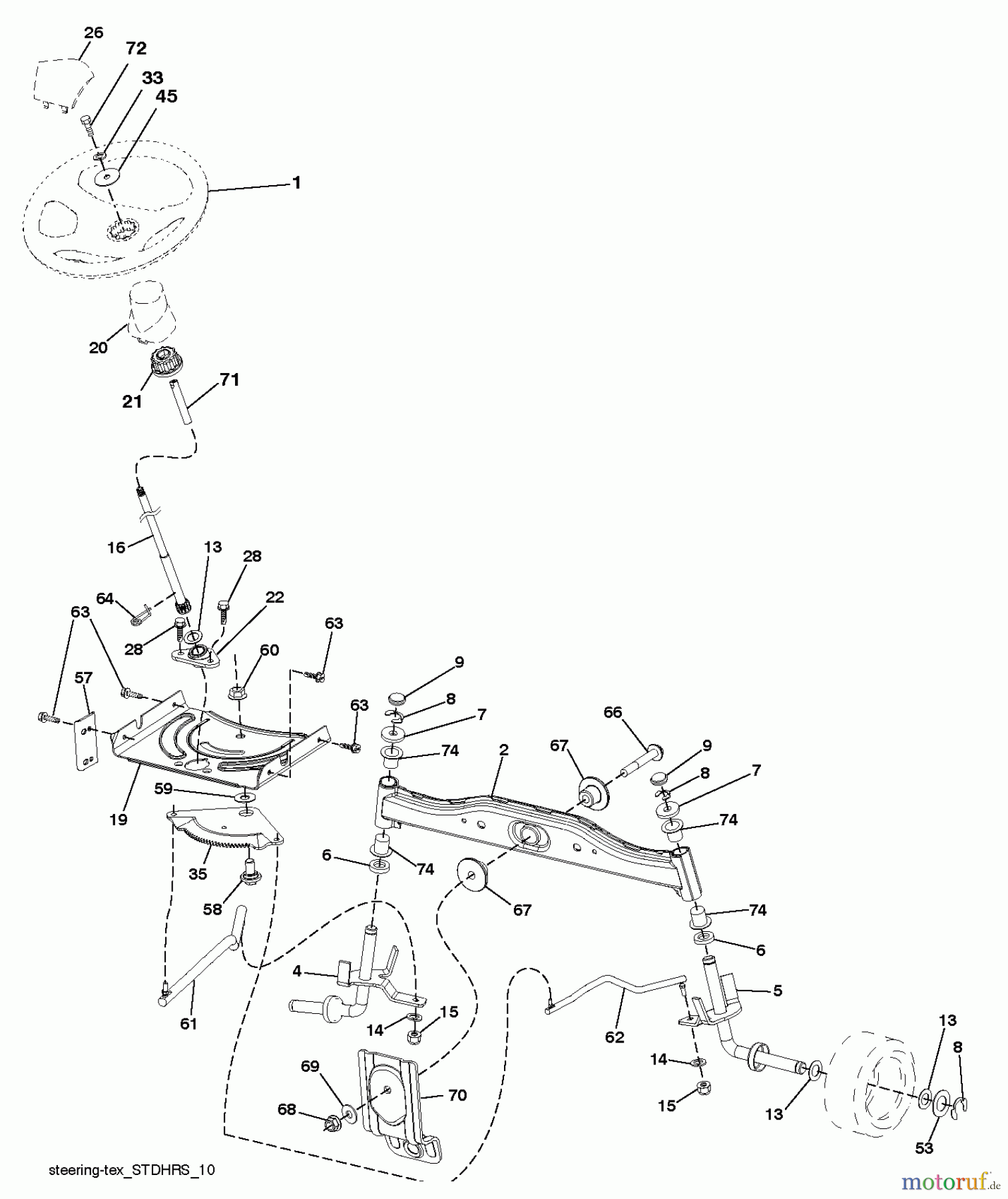  Husqvarna Rasen und Garten Traktoren SRD17530 (280022) - Husqvarna Lawn Tractor (2011-09 & After) STEERING