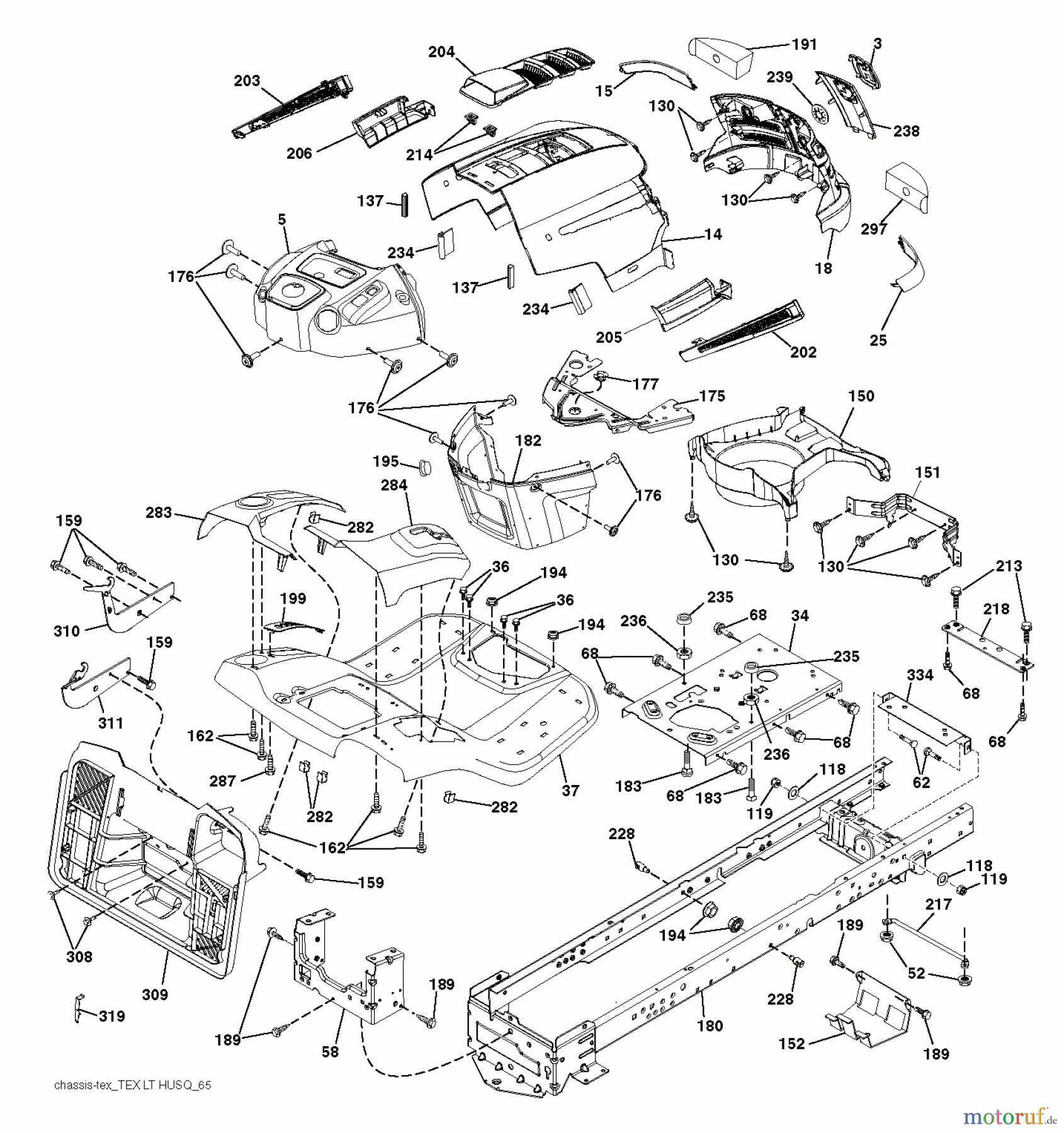 Husqvarna Rasen und Garten Traktoren SRD17530 (280023) - Husqvarna Lawn Tractor (2012-11 & After) CHASSIS ENCLOSURES