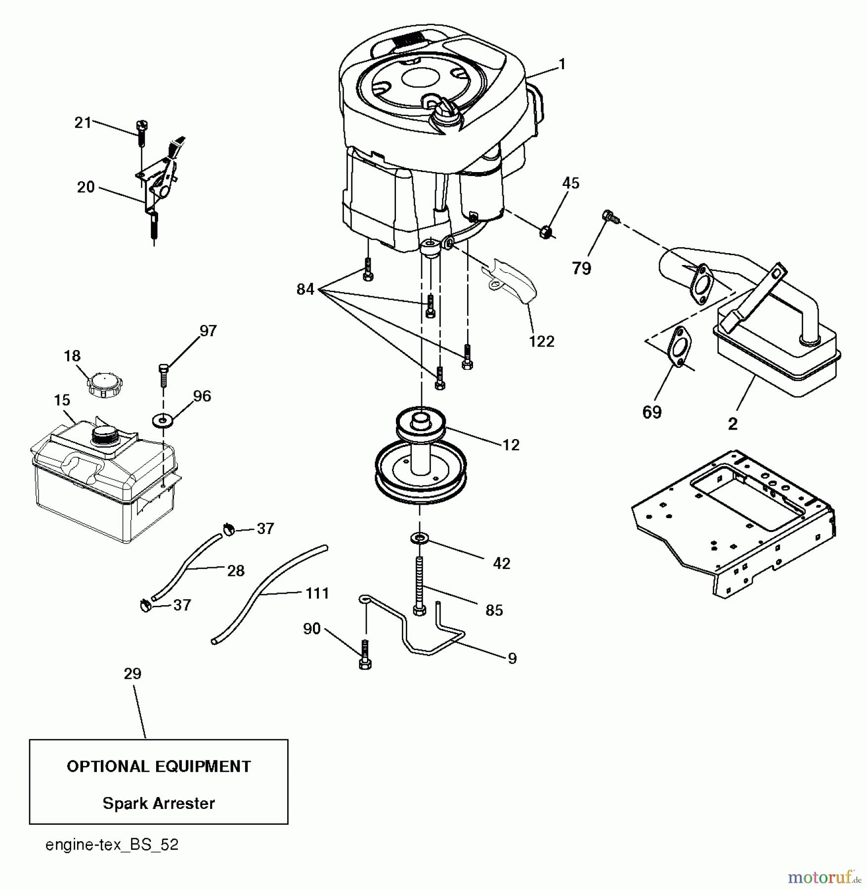 Husqvarna Rasen und Garten Traktoren SRD17530 (280023) - Husqvarna Lawn Tractor (2012-11 & After) ENGINE