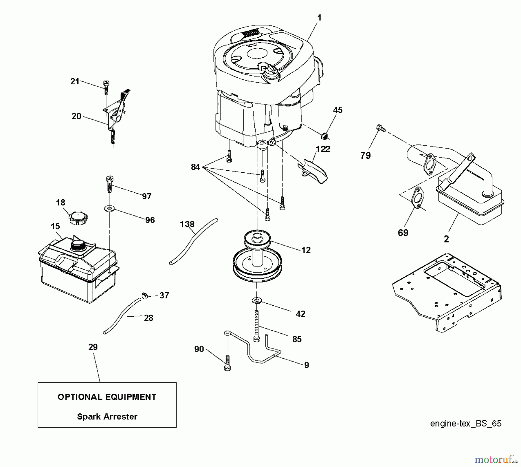 Husqvarna Rasen und Garten Traktoren SRD17530 (96055000200) - Husqvarna Lawn Tractor (2012-10 & After) ENGINE