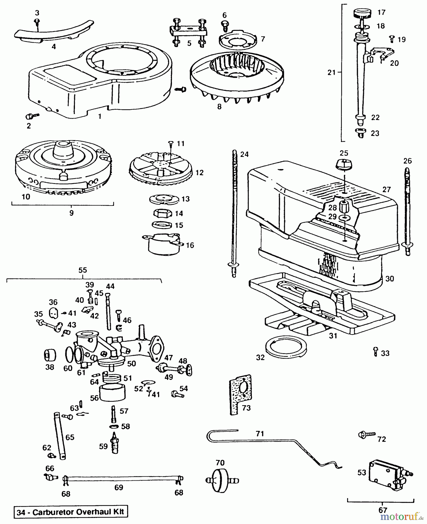 Husqvarna Rasen und Garten Traktoren YT 120 (954000061) - Husqvarna Yard Tractor (1990-01 & After) Engine B&S Model 281707, Type 0412-01 (Part 2)