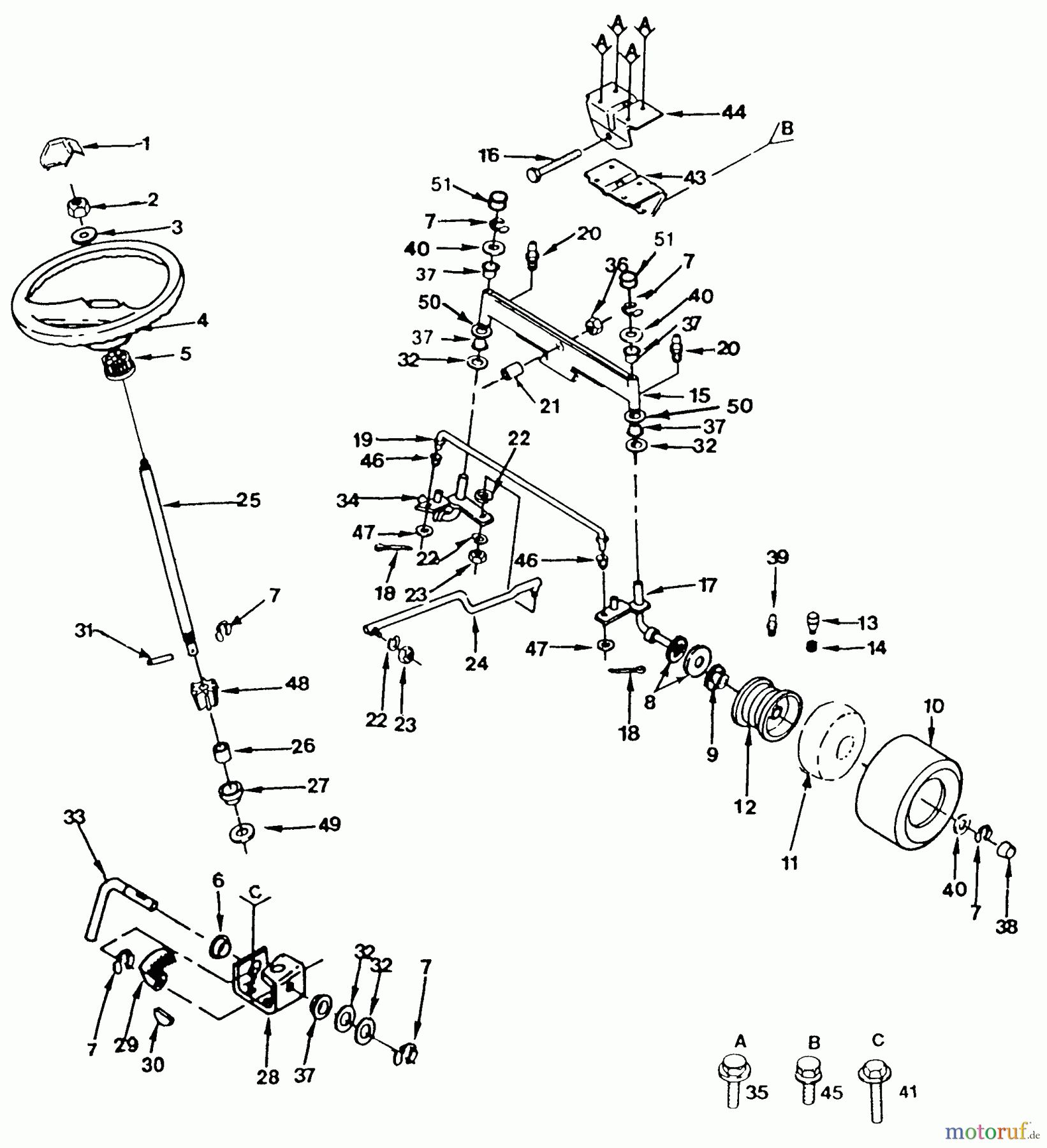 Husqvarna Rasen und Garten Traktoren YT 120 (954000061) - Husqvarna Yard Tractor (1990-01 & After) Steering, Front Axle And Wheels