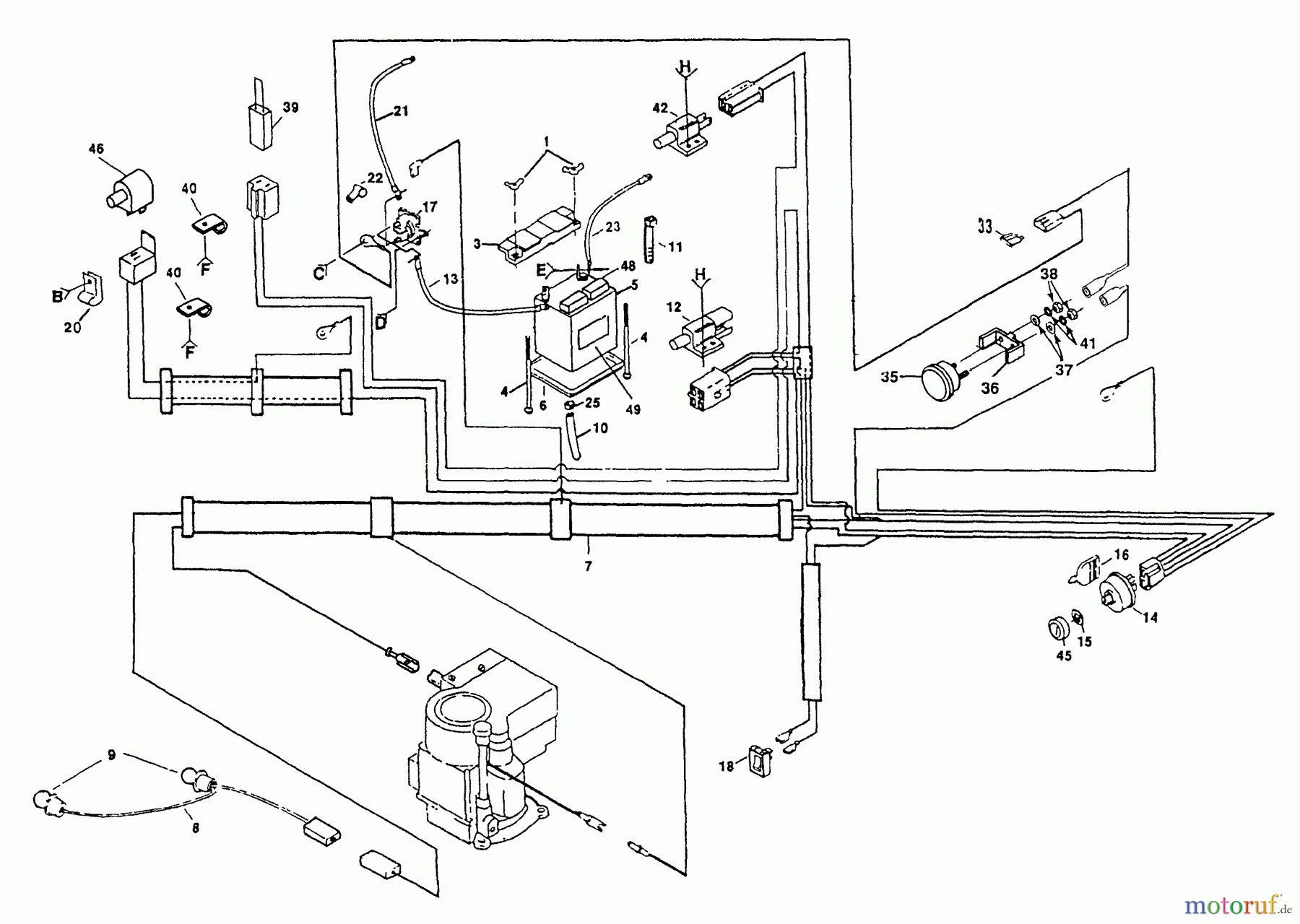 Husqvarna Rasen und Garten Traktoren YT 120 (HVYT120AR) - Husqvarna Yard Tractor (1990-03 & After) Electrical (Part 1)