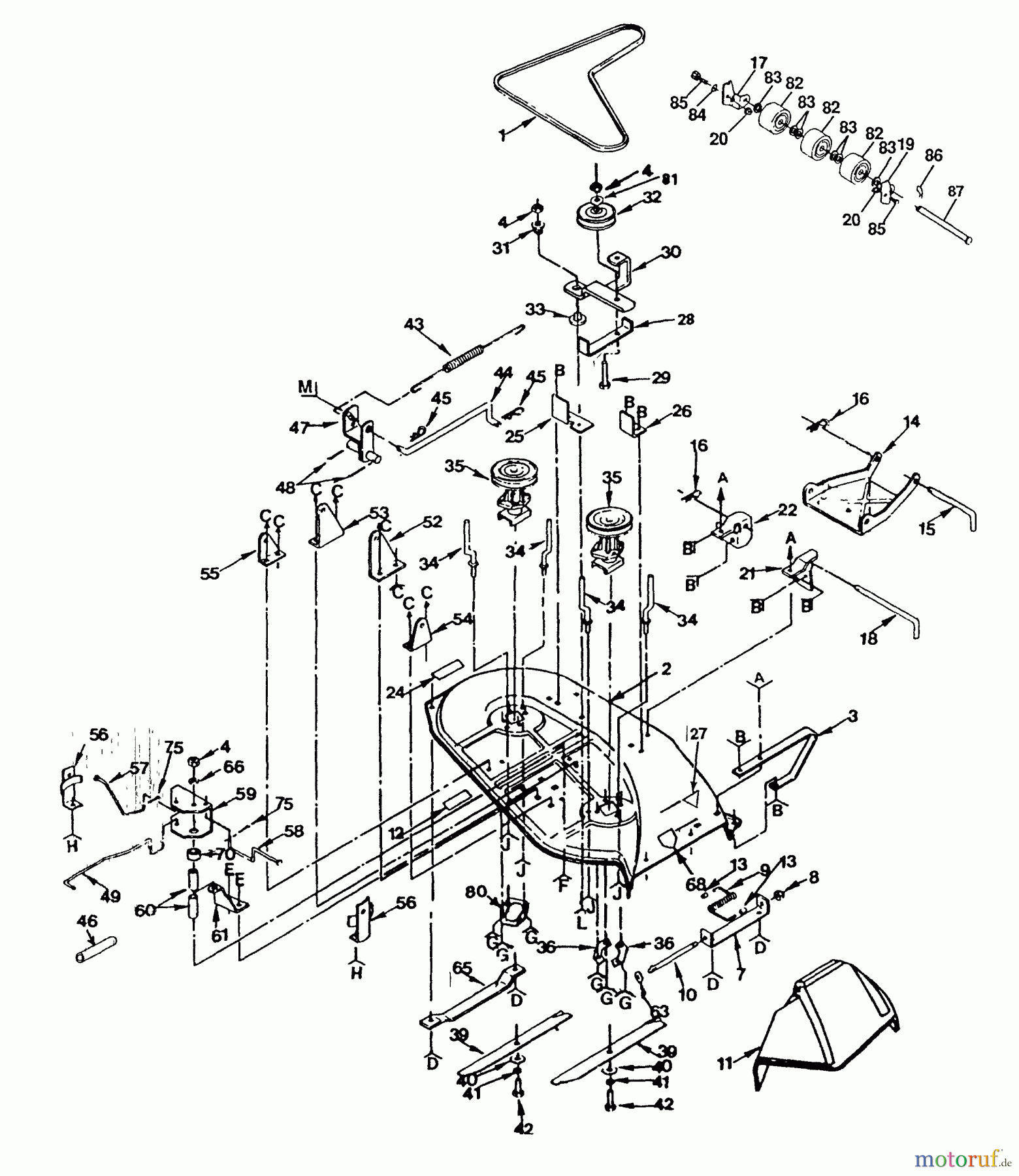 Husqvarna Rasen und Garten Traktoren YT 120 (HVYT120AR) - Husqvarna Yard Tractor (1990-03 & After) Mower (Part 1)