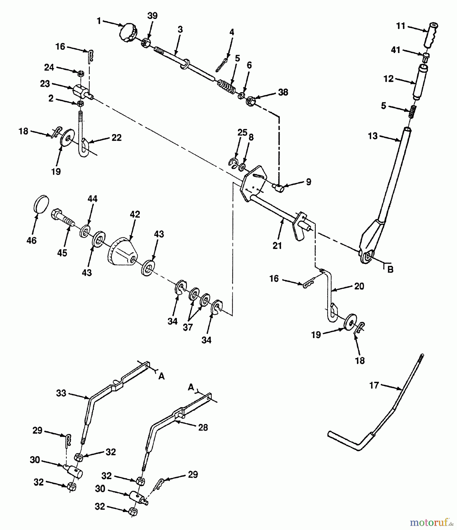 Husqvarna Rasen und Garten Traktoren YT 140H (954000151) (H14H38B) - Husqvarna Yard Tractor (1991-01 & After) Lift Adjustment (Part 1)