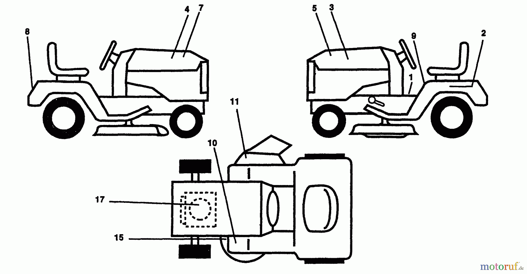 Husqvarna Rasen und Garten Traktoren YT 150 (954840021) (HCYT150A) - Husqvarna Yard Tractor (1996-01 to 1996-03) Decals