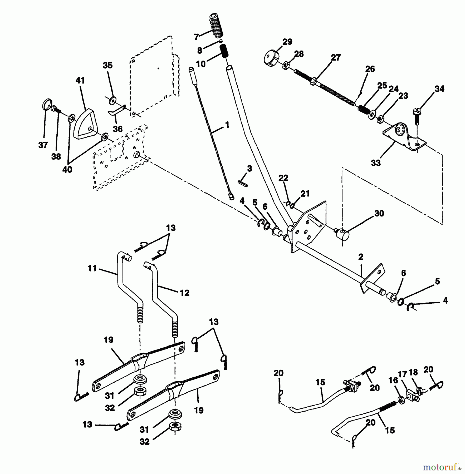 Husqvarna Rasen und Garten Traktoren YT 150 (954840021) (HCYT150A) - Husqvarna Yard Tractor (1996-01 to 1996-03) Mower Lift