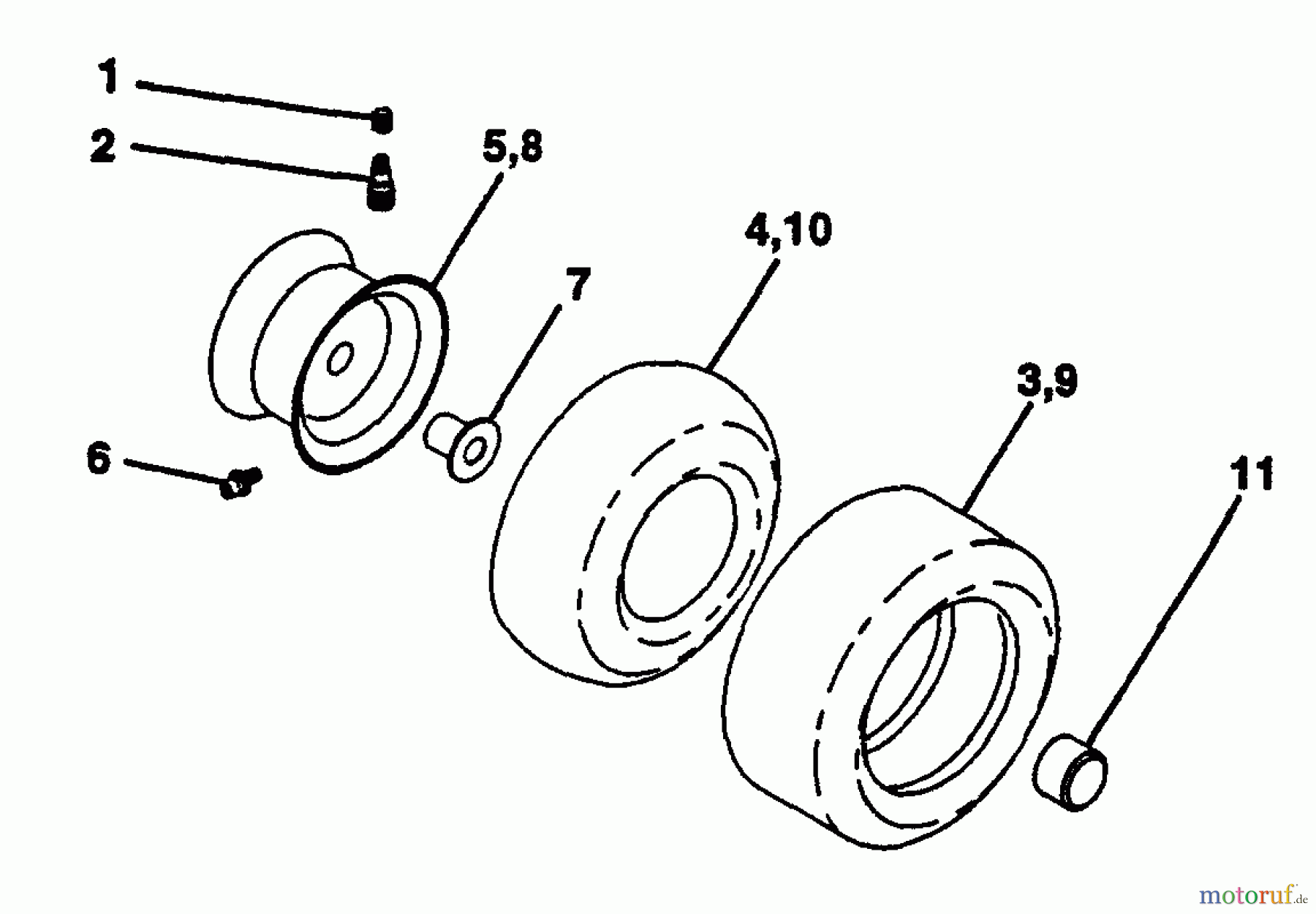 Husqvarna Rasen und Garten Traktoren YT 150 (954840021) (HCYT150A) - Husqvarna Yard Tractor (1996-01 to 1996-03) Wheels & Tires