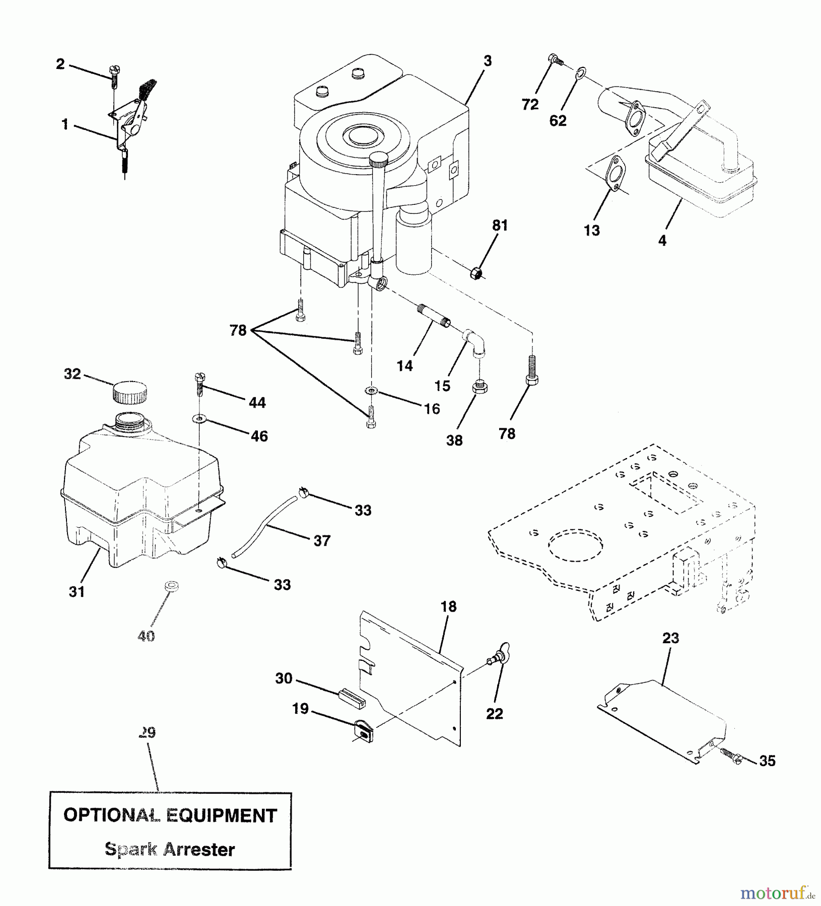 Husqvarna Rasen und Garten Traktoren YT 150 (954840021) (HCYT150B) - Husqvarna Yard Tractor (1996-04 & After) Engine