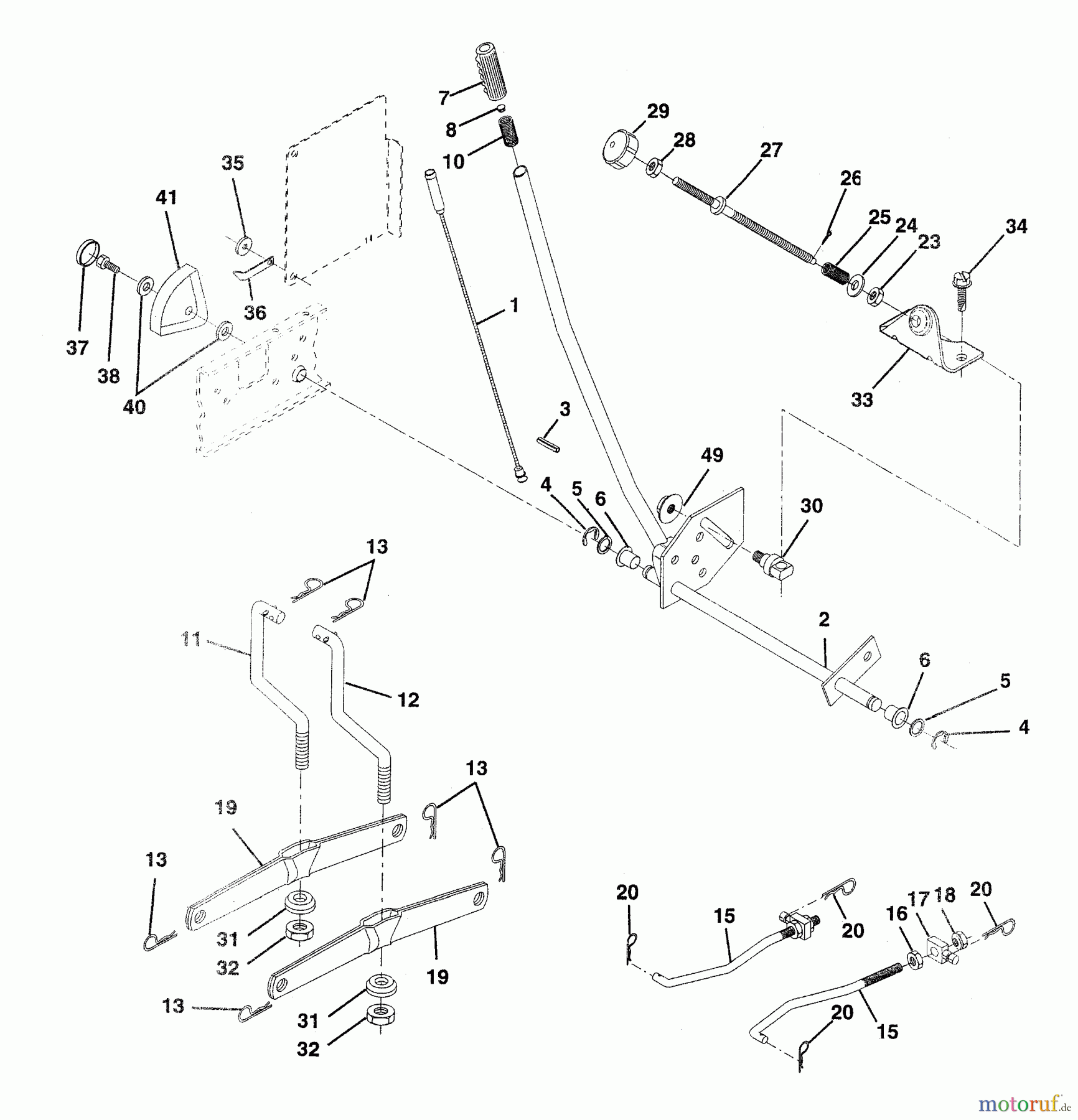 Husqvarna Rasen und Garten Traktoren YT 150 (954840021) (HCYT150B) - Husqvarna Yard Tractor (1996-04 & After) Mower Lift