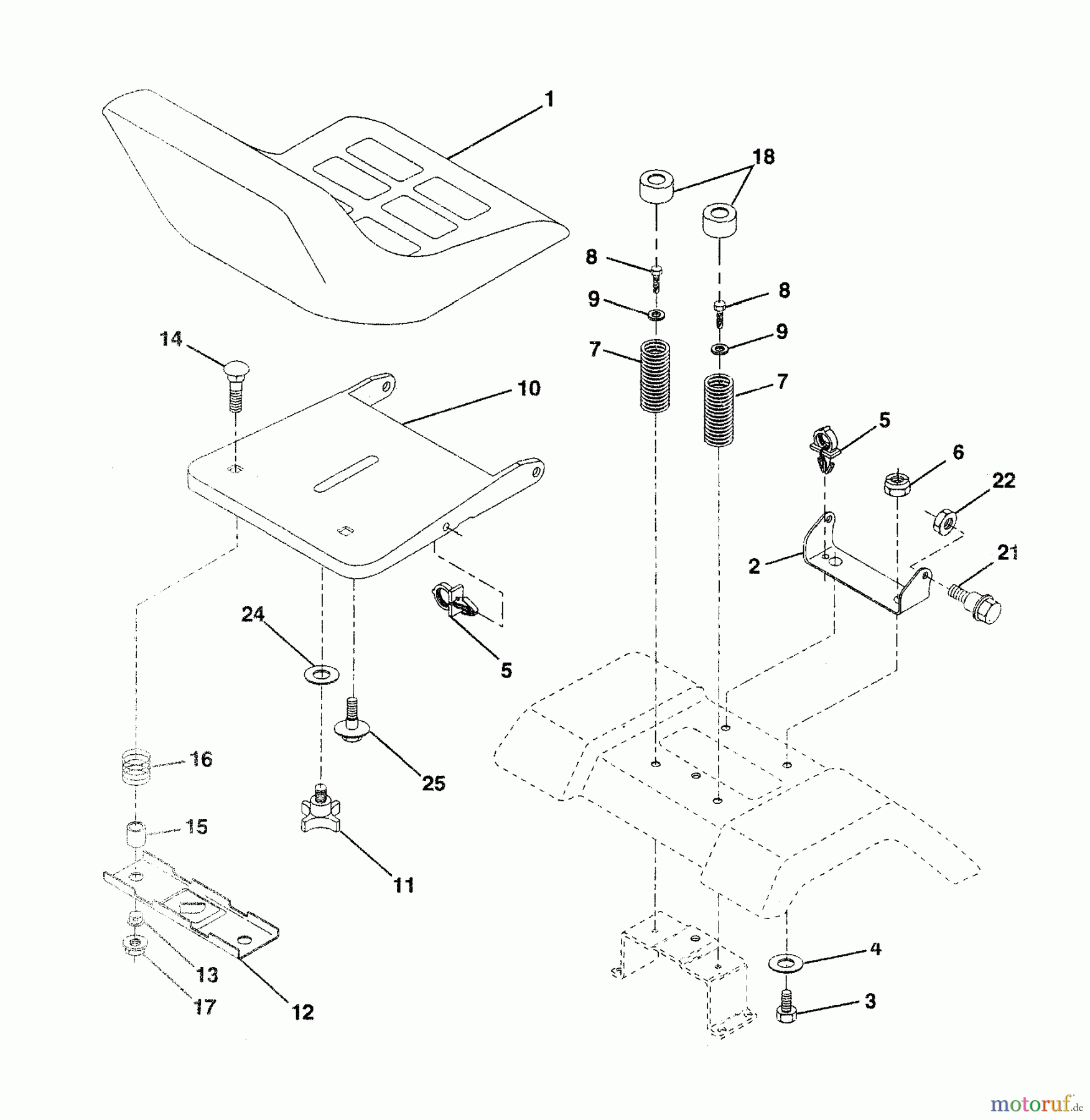 Husqvarna Rasen und Garten Traktoren YT 150 (954840021) (HCYT150B) - Husqvarna Yard Tractor (1996-04 & After) Seat