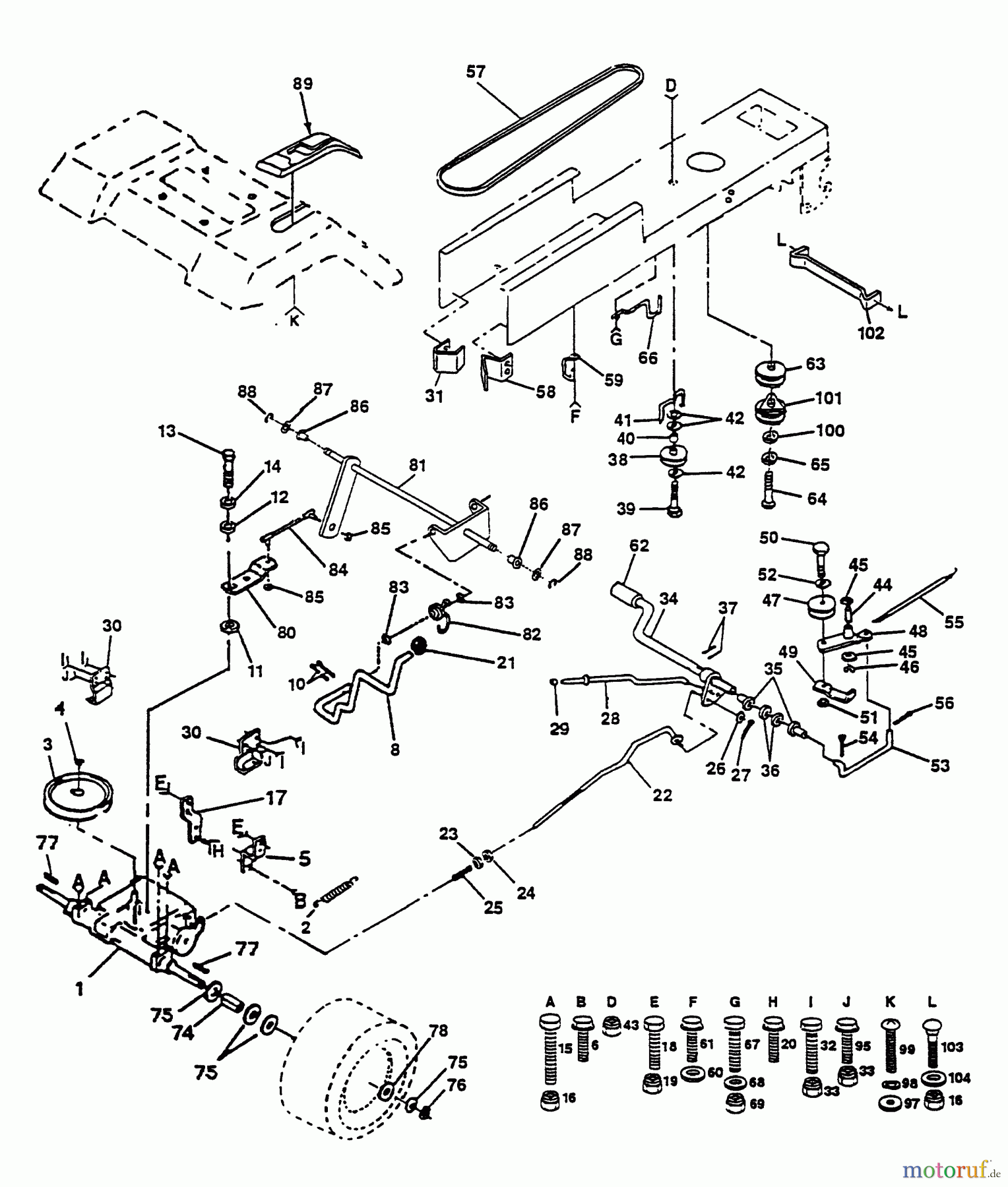 Husqvarna Rasen und Garten Traktoren YT 160 (954000582) (HU1642A) - Husqvarna Yard Tractor (1993-01 & After) Drive