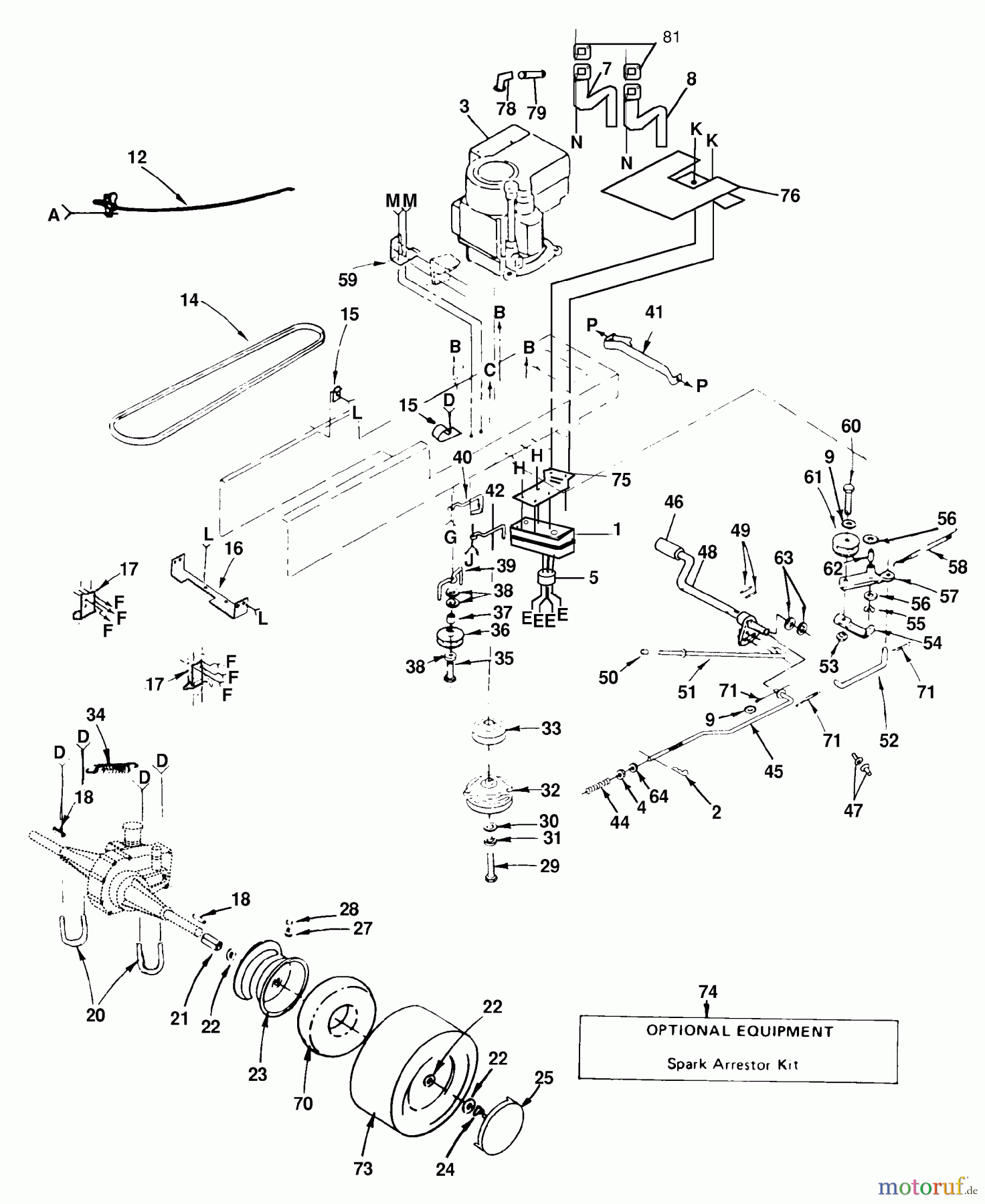 Husqvarna Rasen und Garten Traktoren YT 161H (127589) (H16H44B) - Husqvarna Yard Tractor (1990-11 & After) Drive (Part 1)