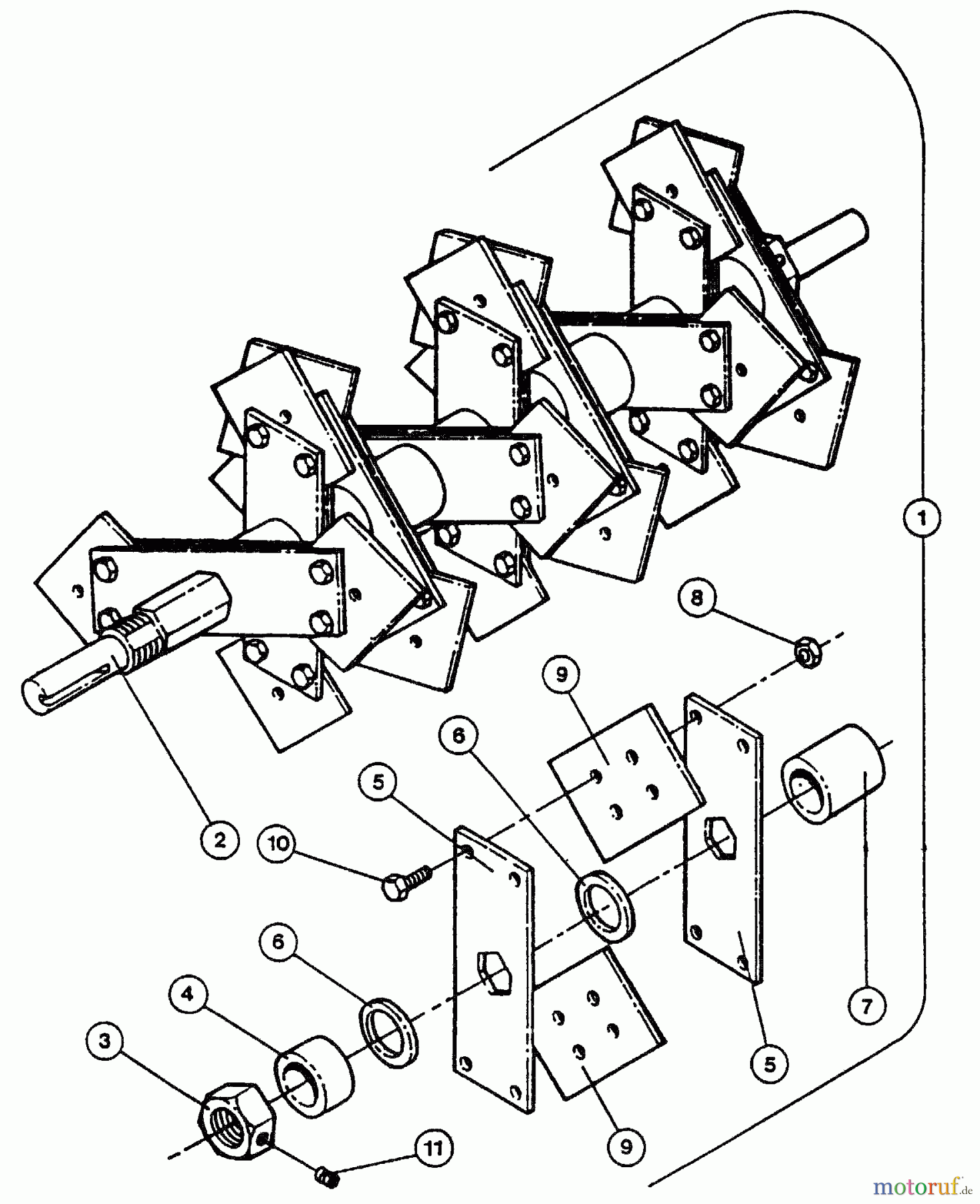 Husqvarna Belüfter / Vertikutierer / Rechen DT 20 A (968999190) - Husqvarna Dethatcher (2000-05 & After) Slicer Shaft Assembly