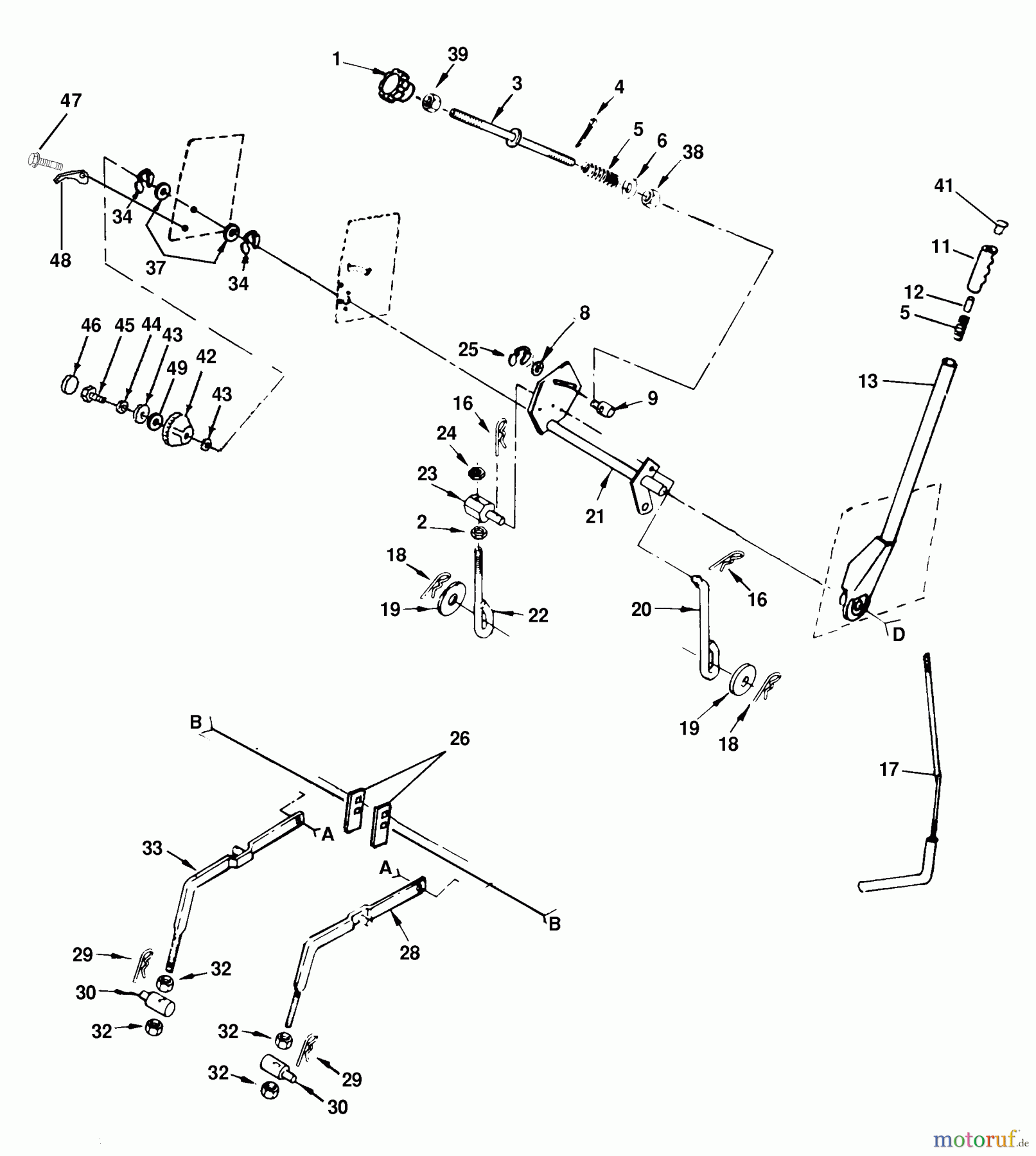 Husqvarna Rasen und Garten Traktoren YT 161H (127589) (H16H44B) - Husqvarna Yard Tractor (1990-11 & After) Lift Adjustment (Part 1)