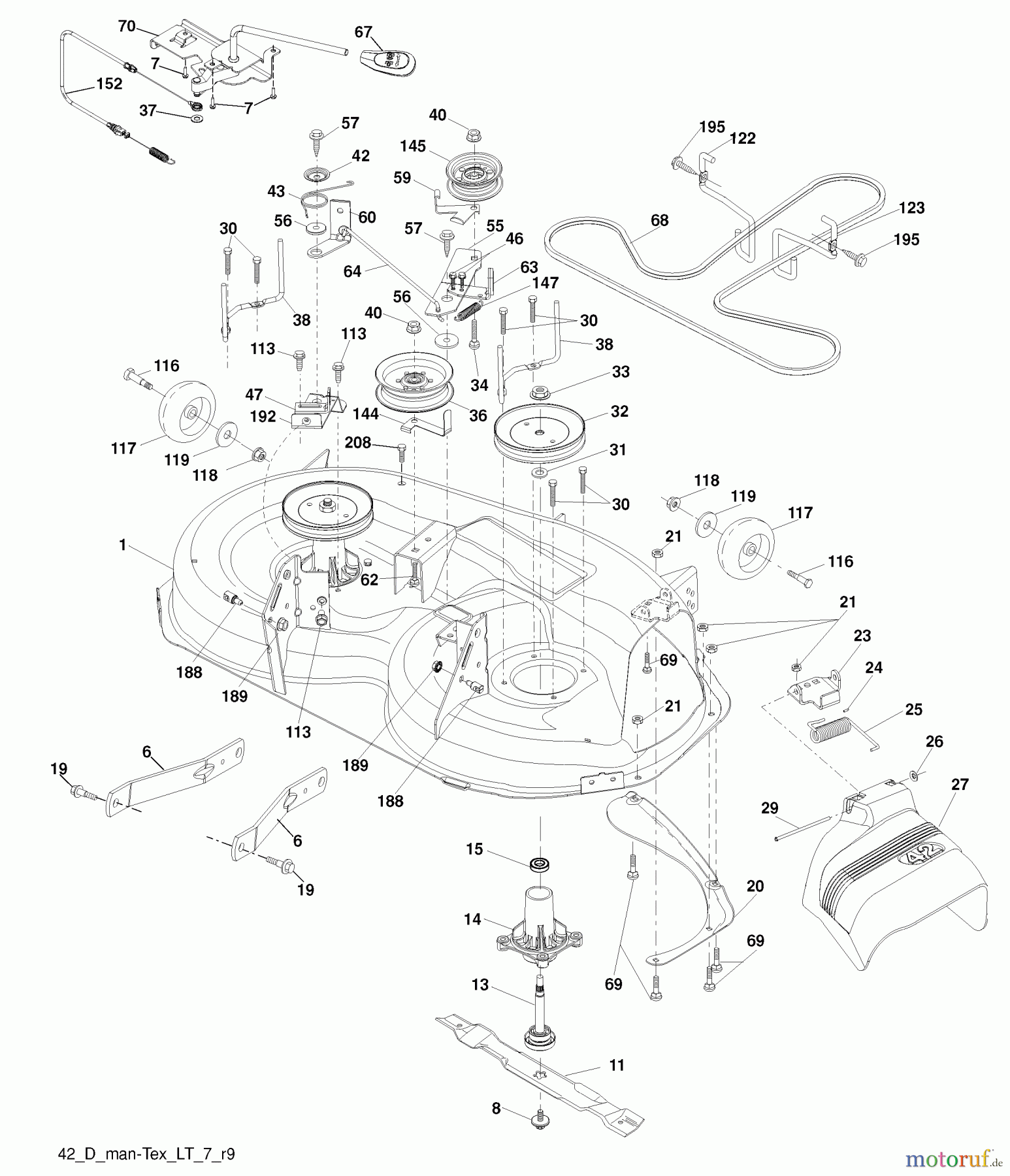 Husqvarna Rasen und Garten Traktoren YT 16542 (96043002406) - Husqvarna Yard Tractor (2009-04 & After) Mower Deck