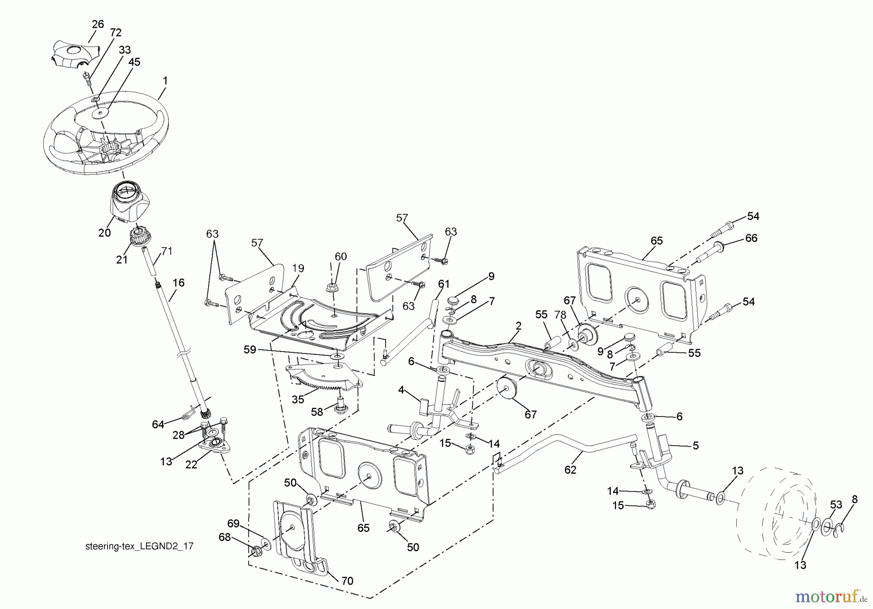 Husqvarna Rasen und Garten Traktoren YT 16542 (96043002406) - Husqvarna Yard Tractor (2009-04 & After) Steering Assembly