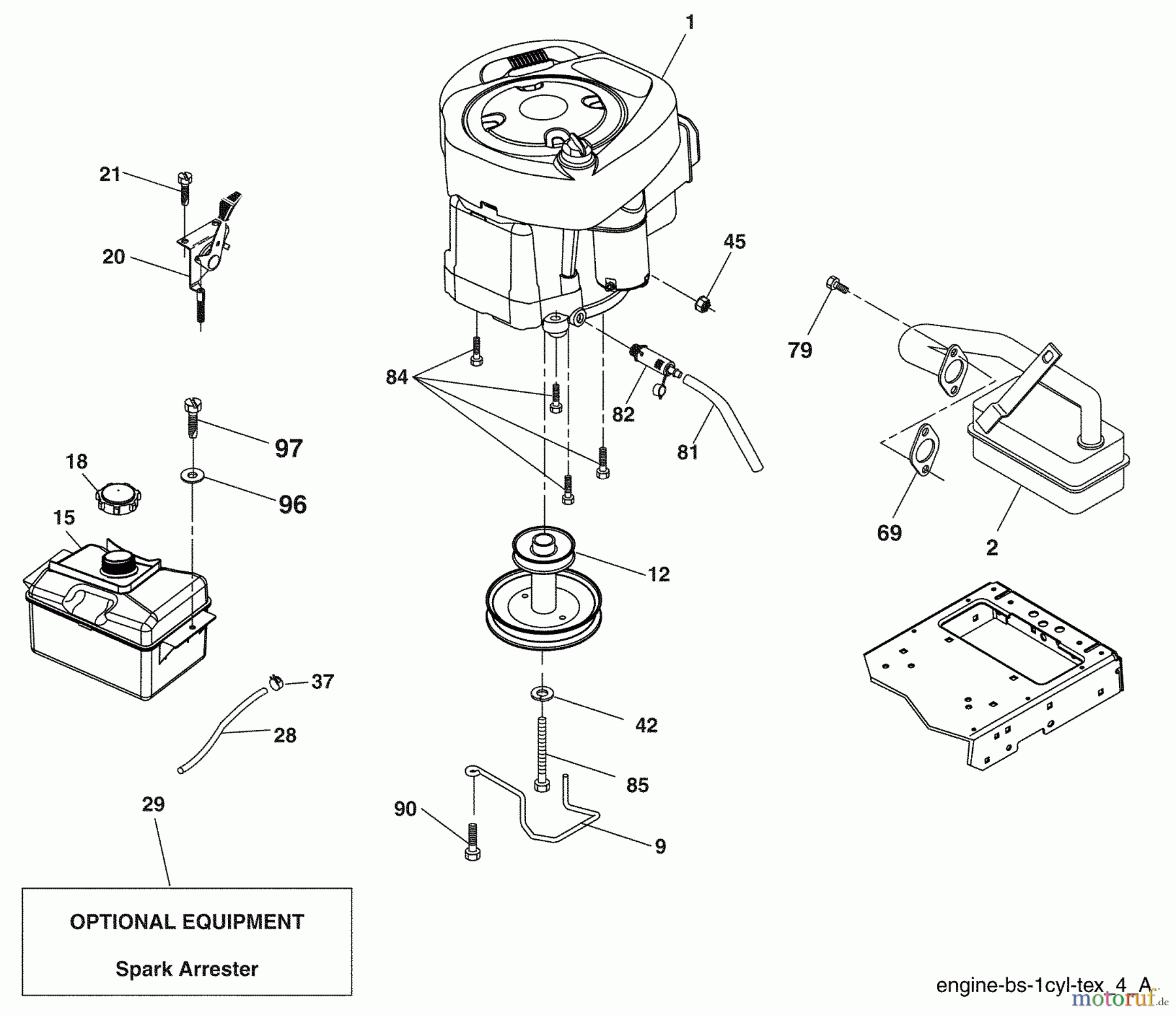 Husqvarna Rasen und Garten Traktoren YT 16542T (96043002400) - Husqvarna Yard Tractor (2007-02 & After) Engine