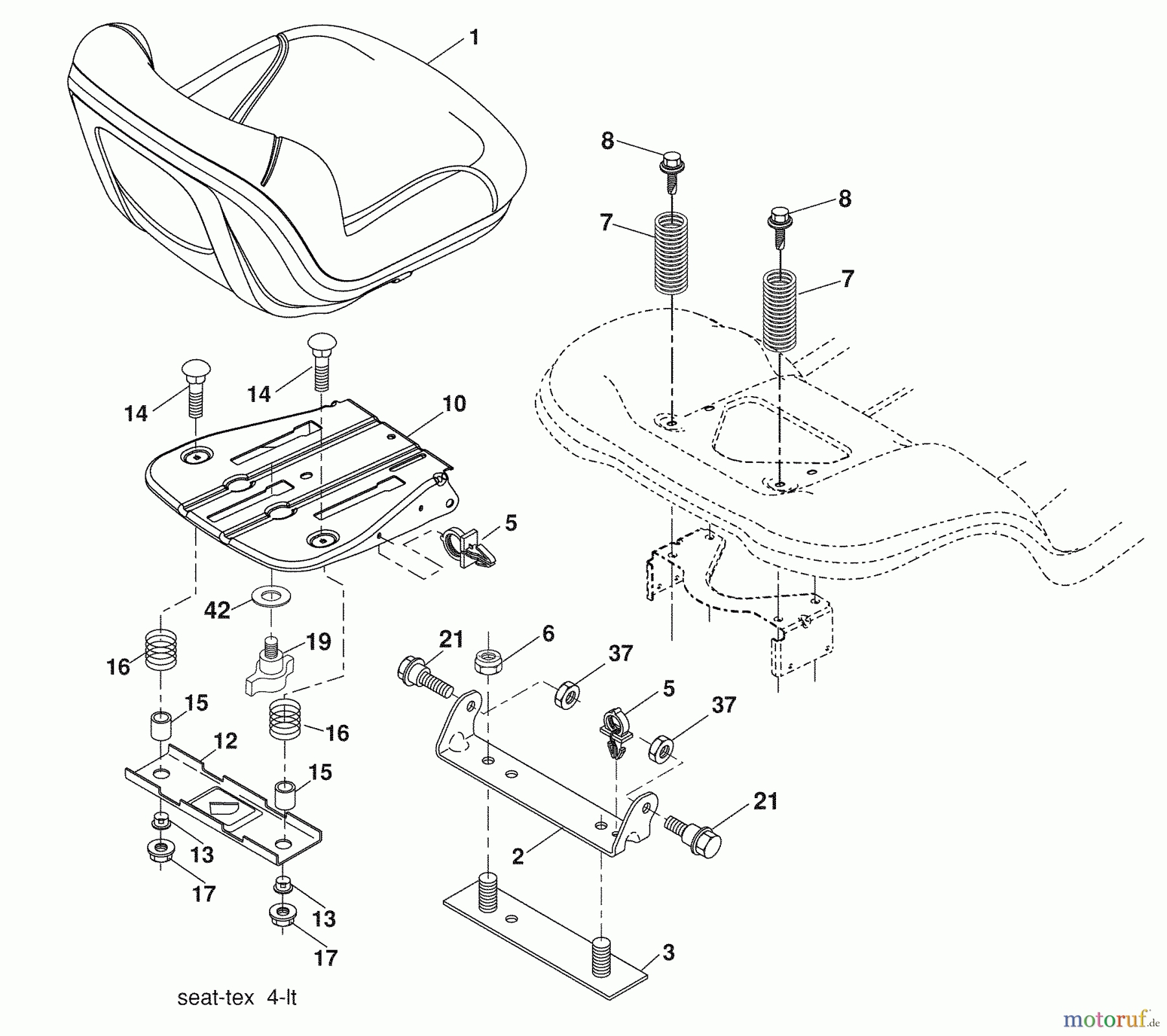 Husqvarna Rasen und Garten Traktoren YT 16542T (96043002400) - Husqvarna Yard Tractor (2007-02 & After) Seat Assembly