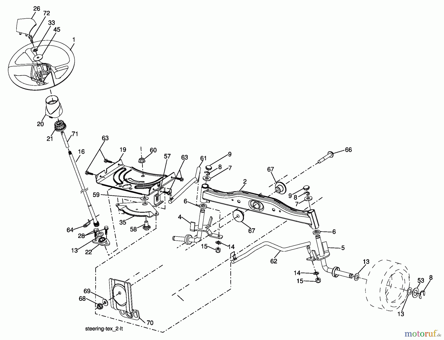 Husqvarna Rasen und Garten Traktoren YT 16542T (96043002400) - Husqvarna Yard Tractor (2007-02 & After) Steering Assembly
