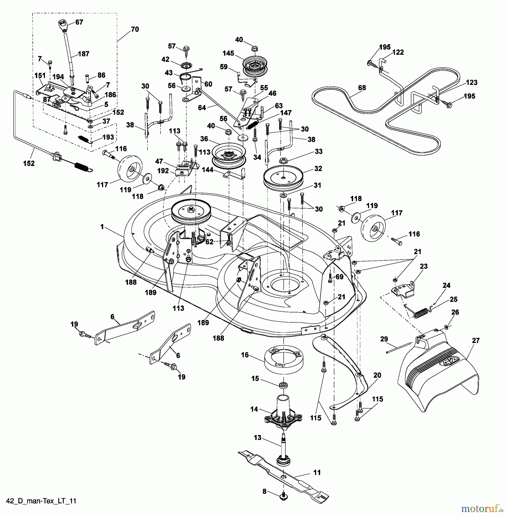 Husqvarna Rasen und Garten Traktoren YT 16542T (96043002402) - Husqvarna Yard Tractor (2007-02 & After) Mower Deck