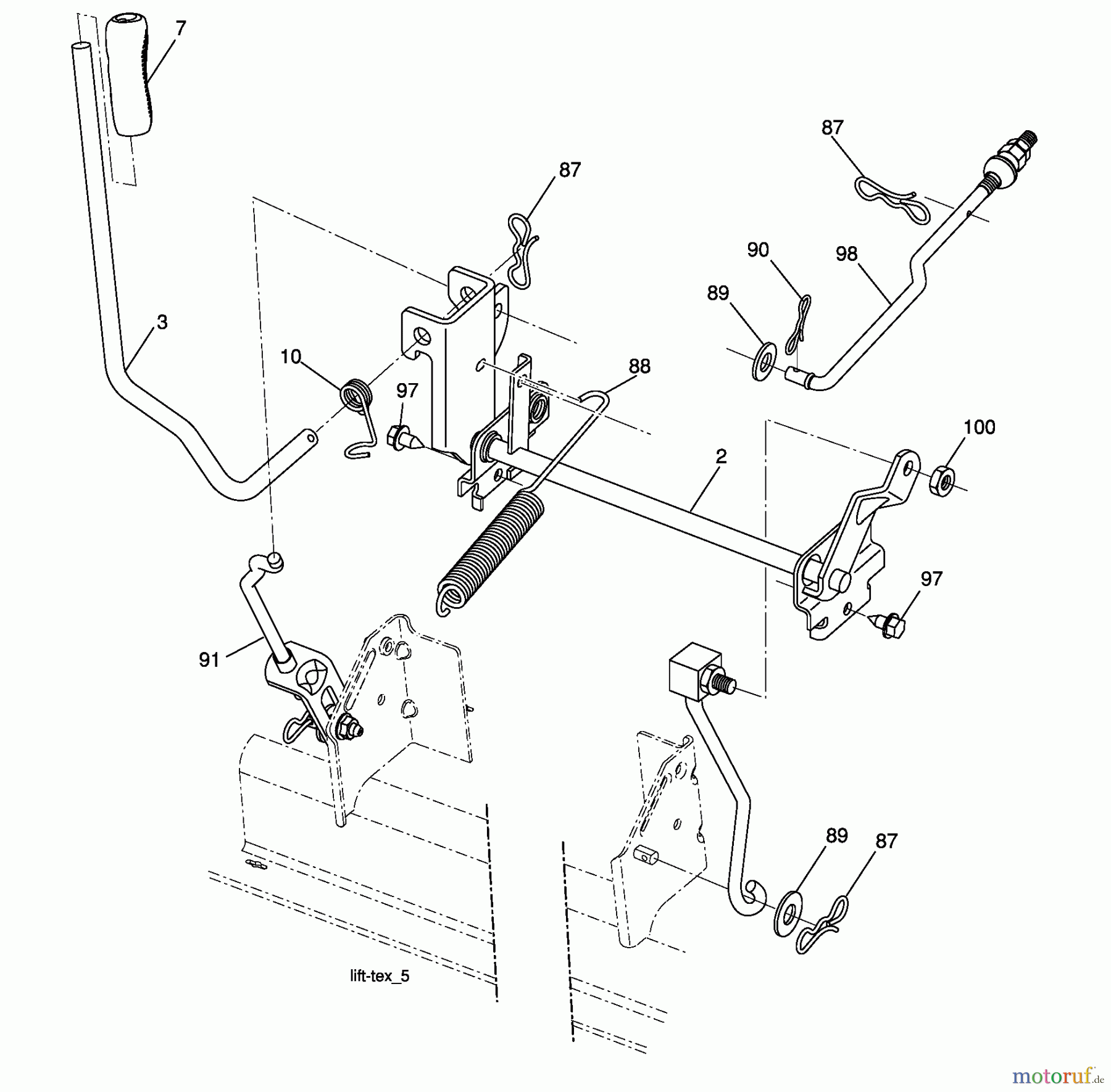 Husqvarna Rasen und Garten Traktoren YT 16542T (96043002402) - Husqvarna Yard Tractor (2007-02 & After) Mower Lift