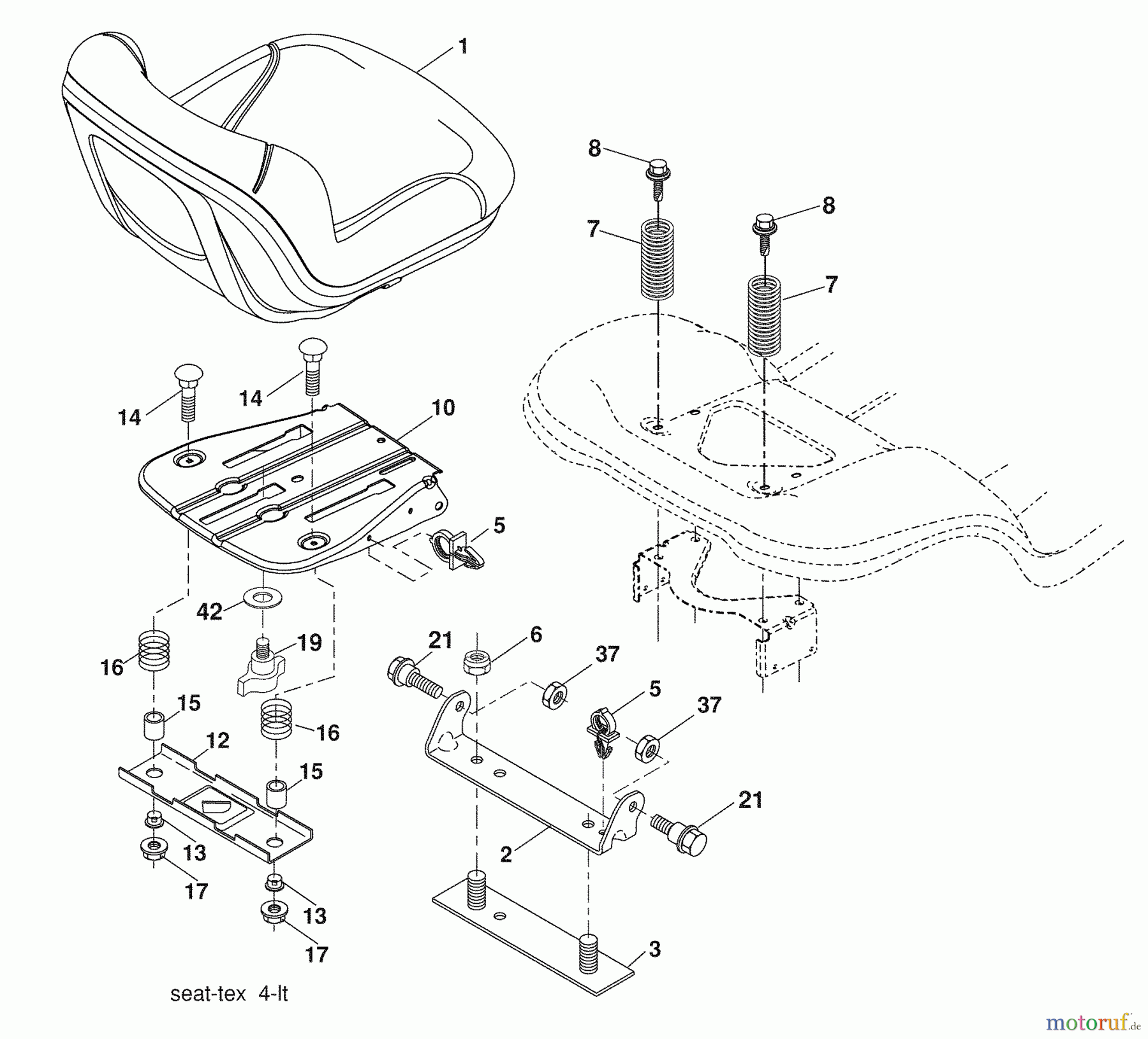  Husqvarna Rasen und Garten Traktoren YT 16542T (96043002402) - Husqvarna Yard Tractor (2007-02 & After) Seat Assembly