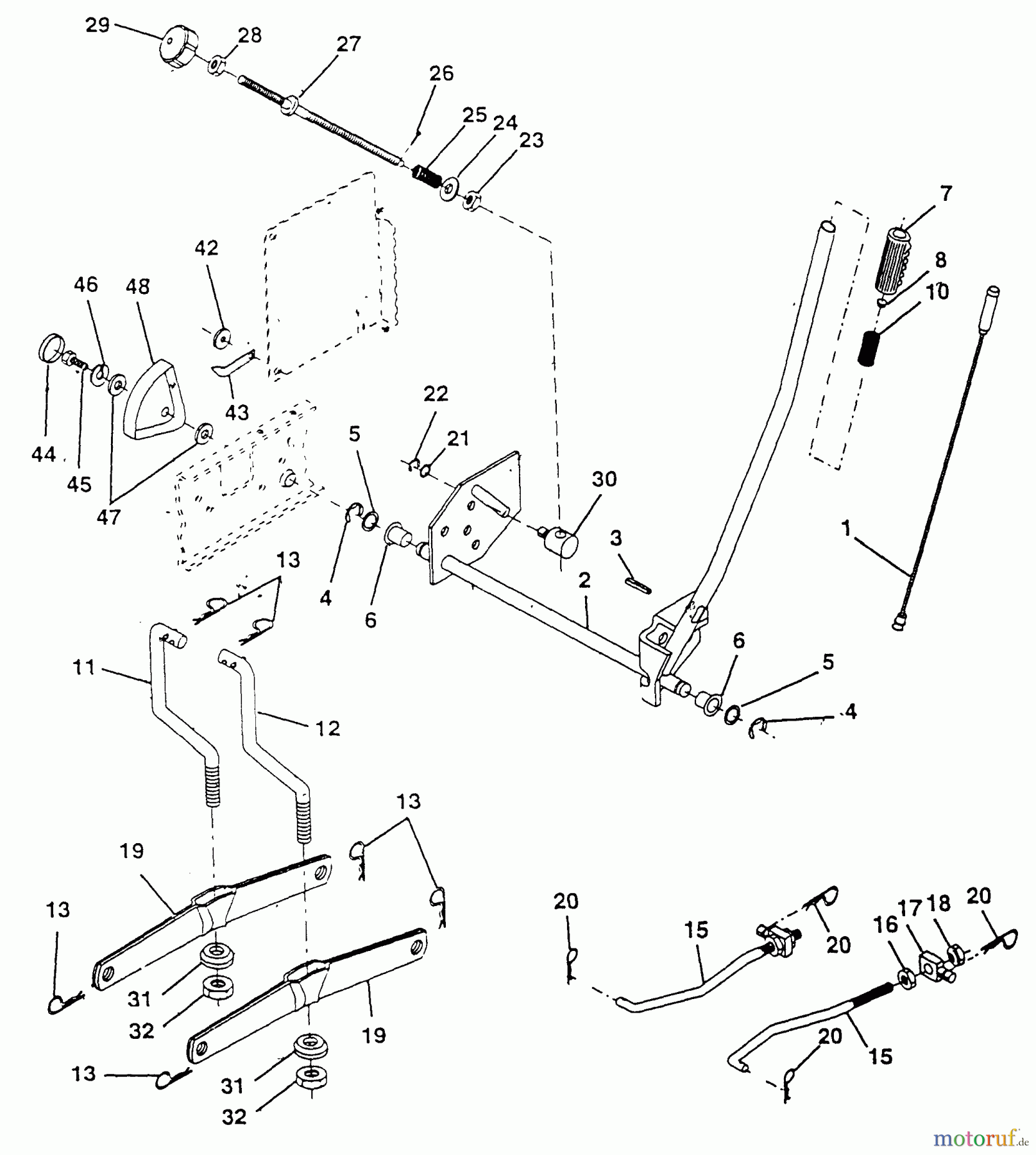 Husqvarna Rasen und Garten Traktoren YT 180 (954000652) (HN1842A) - Husqvarna Yard Tractor (1994-01 & After) Mower Lift Assembly