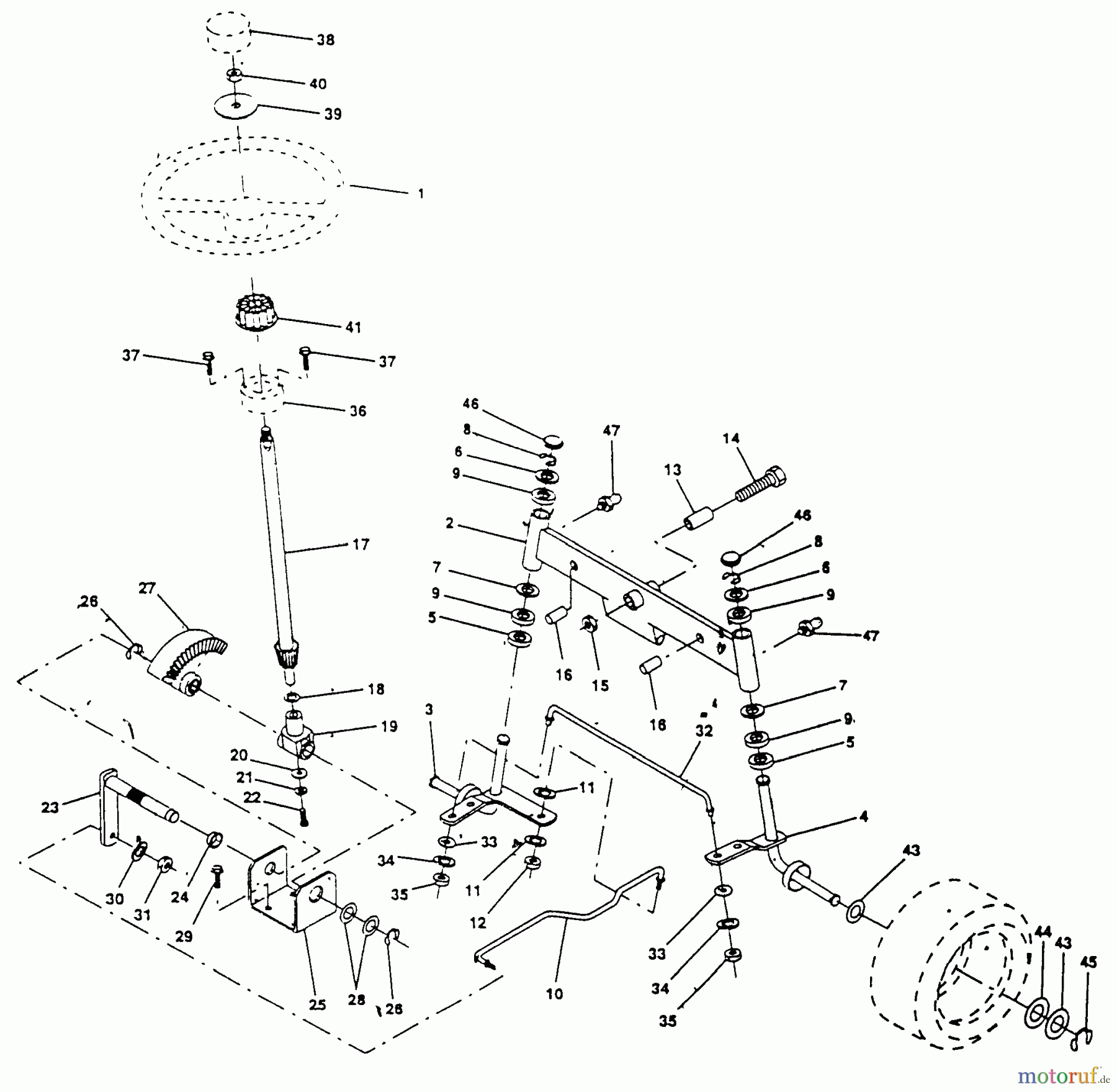 Husqvarna Rasen und Garten Traktoren YT 180 (954000652) (HN1842A) - Husqvarna Yard Tractor (1994-01 & After) Steering Assembly