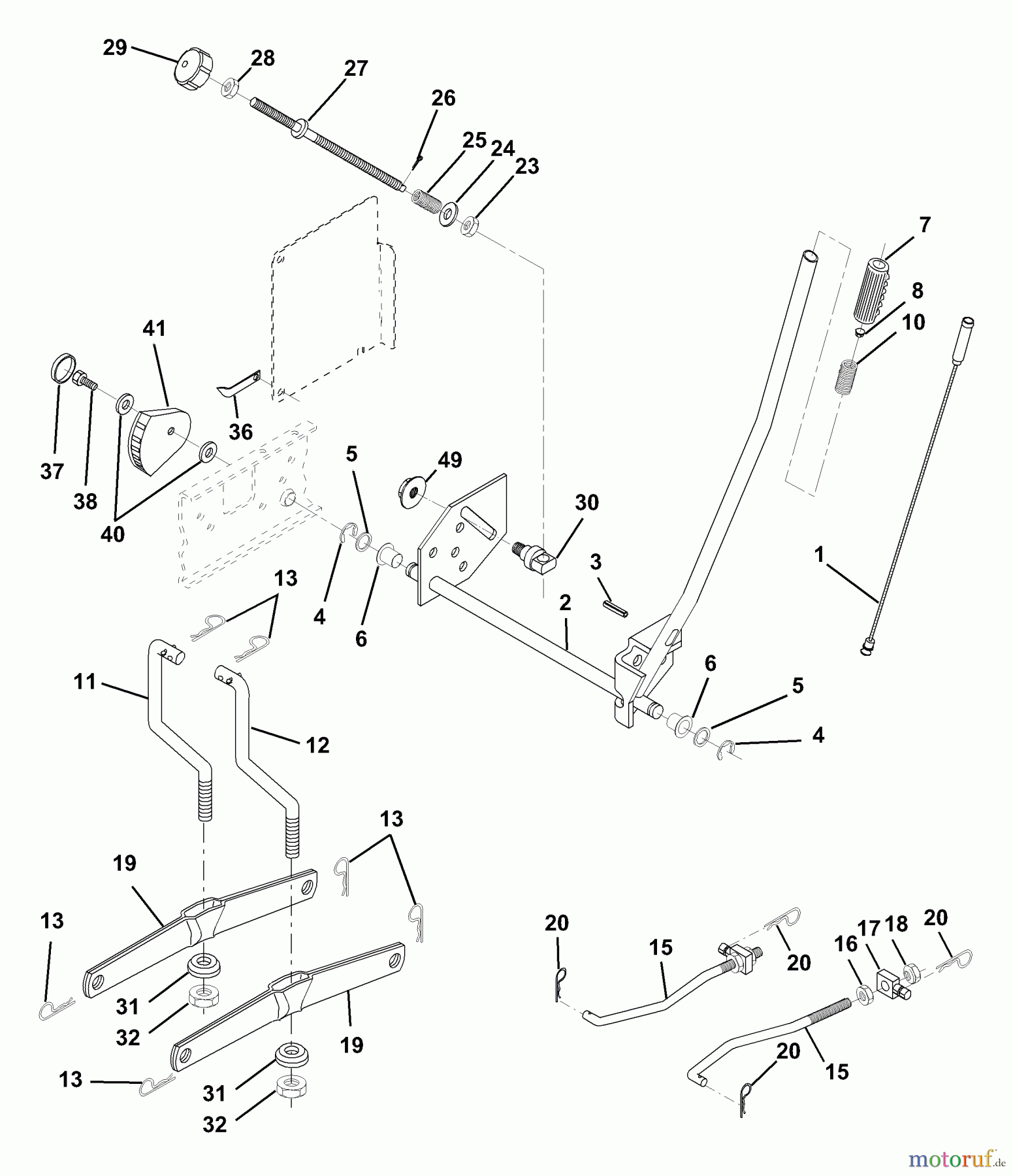 Husqvarna Rasen und Garten Traktoren YT 180 (954140009A) - Husqvarna Yard Tractor (1997-01 & After) Mower Lift