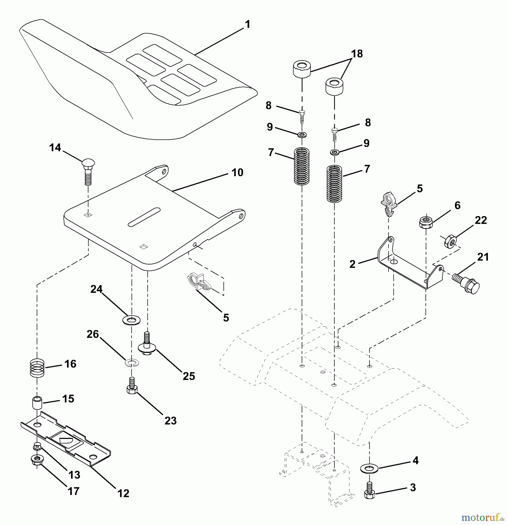 Husqvarna Rasen und Garten Traktoren YT 180 (954140009A) - Husqvarna Yard Tractor (1997-01 & After) Seat Assembly