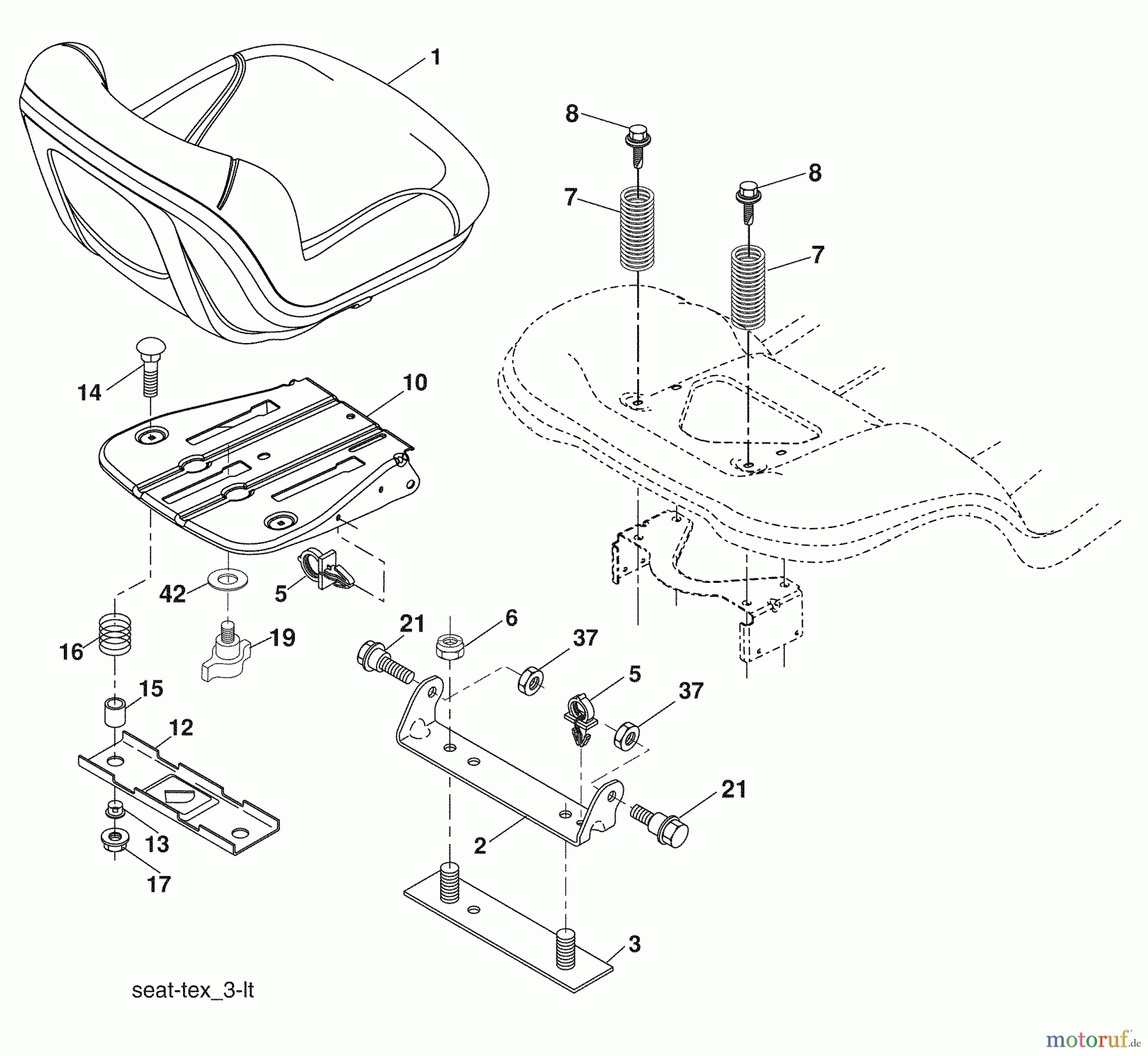 Husqvarna Rasen und Garten Traktoren YT 1942 (96043002500) - Husqvarna Yard Tractor (2008-04 & After) Seat Assembly