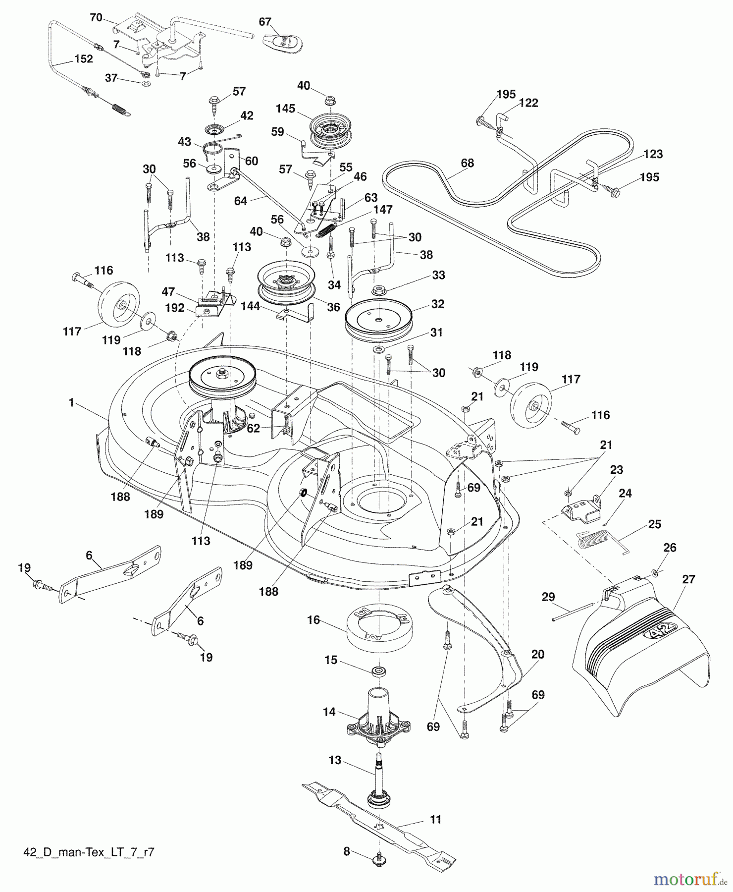 Husqvarna Rasen und Garten Traktoren YT 1942 (96043002501) - Husqvarna Yard Tractor (2008-04 & After) Mower Deck