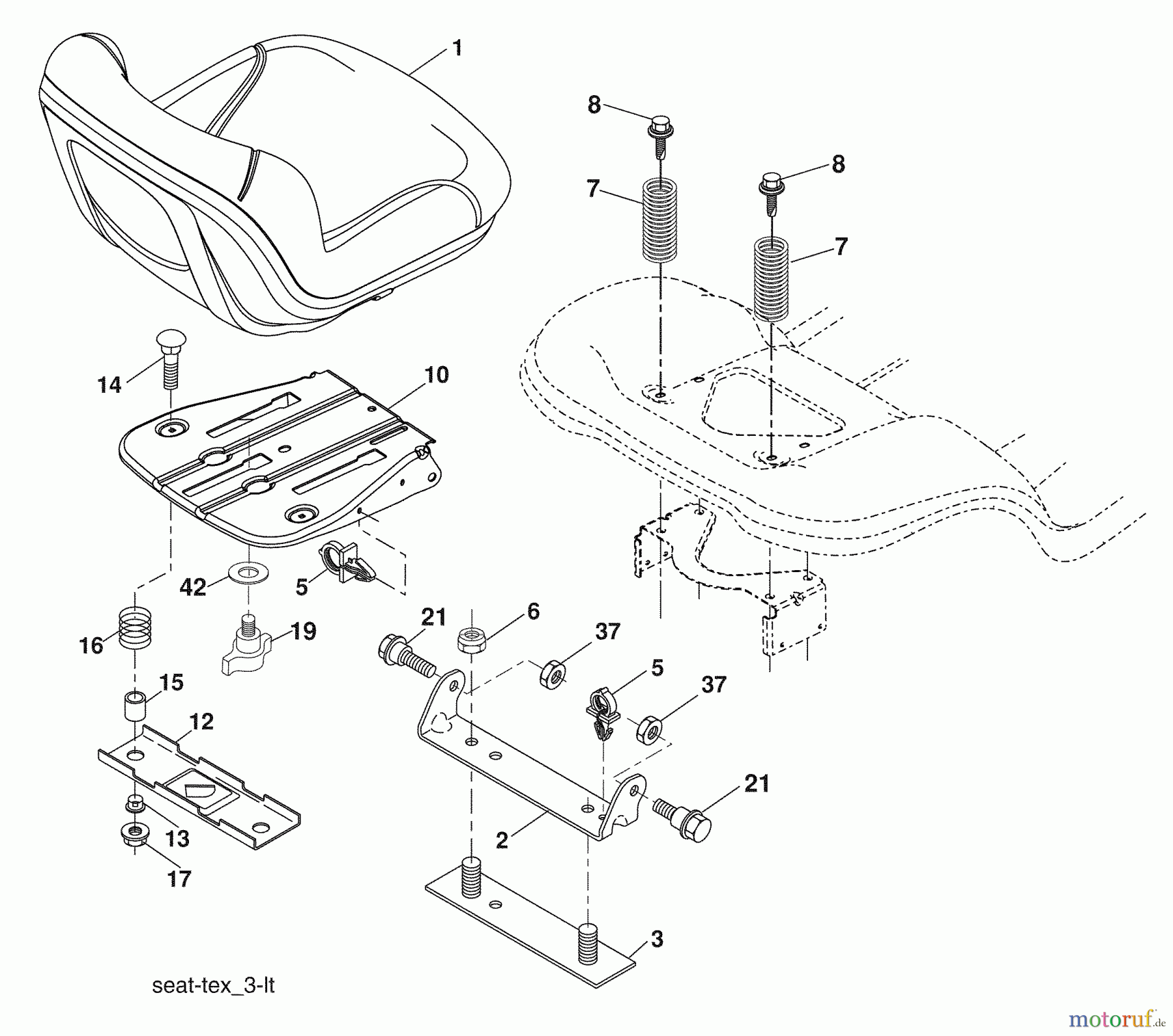 Husqvarna Rasen und Garten Traktoren YT 1942 (96043002501) - Husqvarna Yard Tractor (2008-04 & After) Seat Assembly