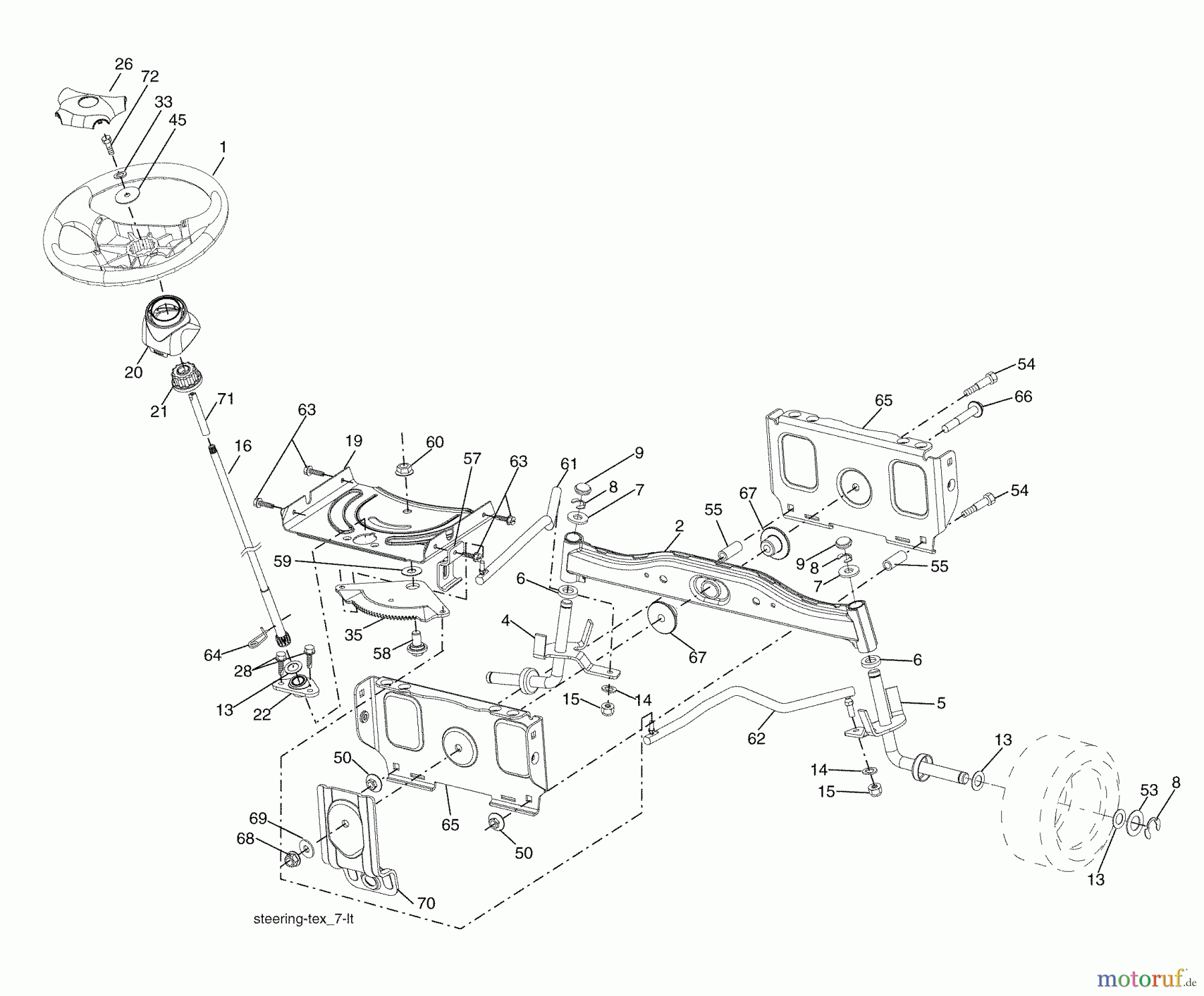 Husqvarna Rasen und Garten Traktoren YT 1942 (96043002501) - Husqvarna Yard Tractor (2008-04 & After) Steering Assembly