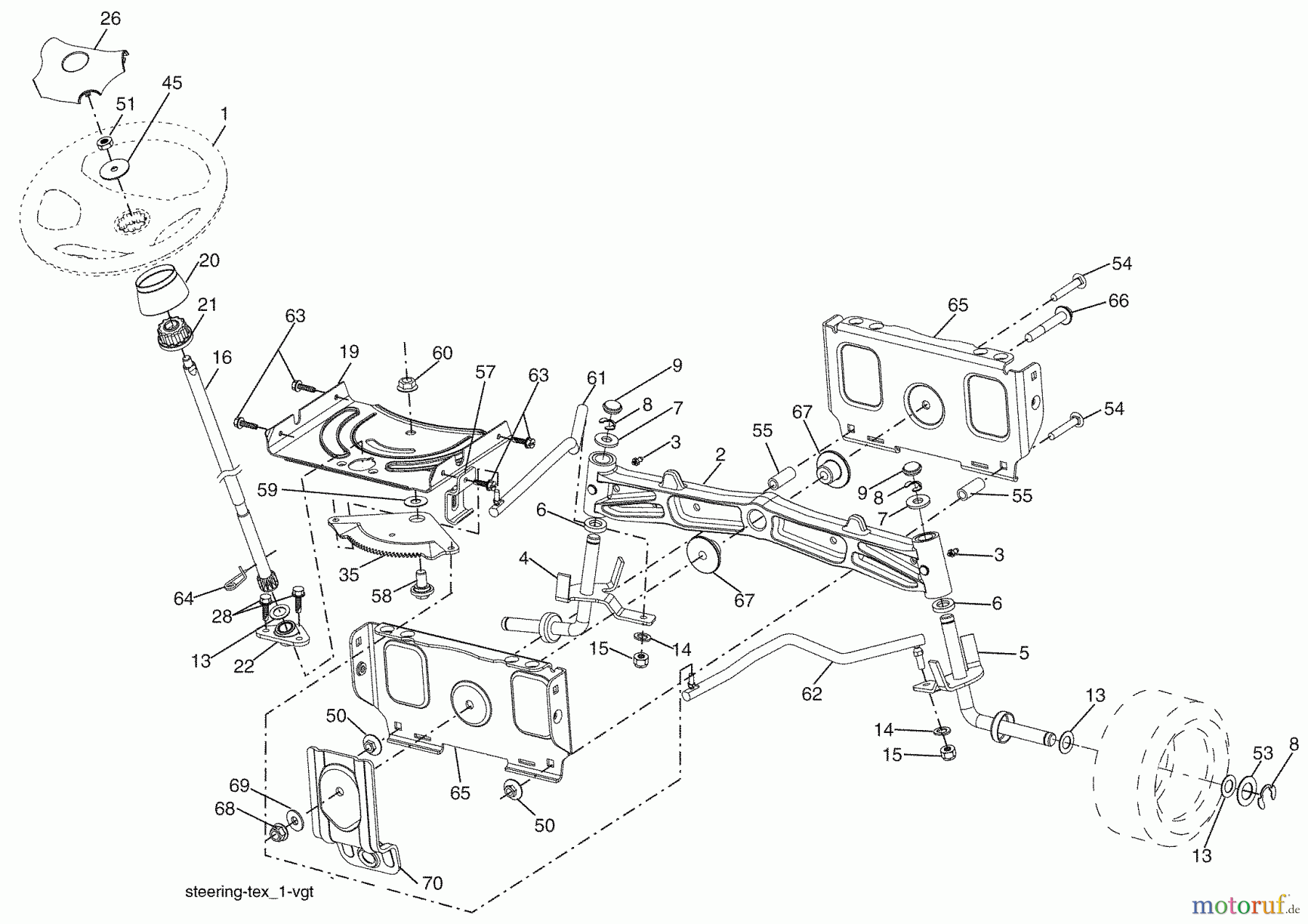 Husqvarna Rasen und Garten Traktoren YT 1942T (96043000300) - Husqvarna Yard Tractor (2006-05 & After) Steering Assembly