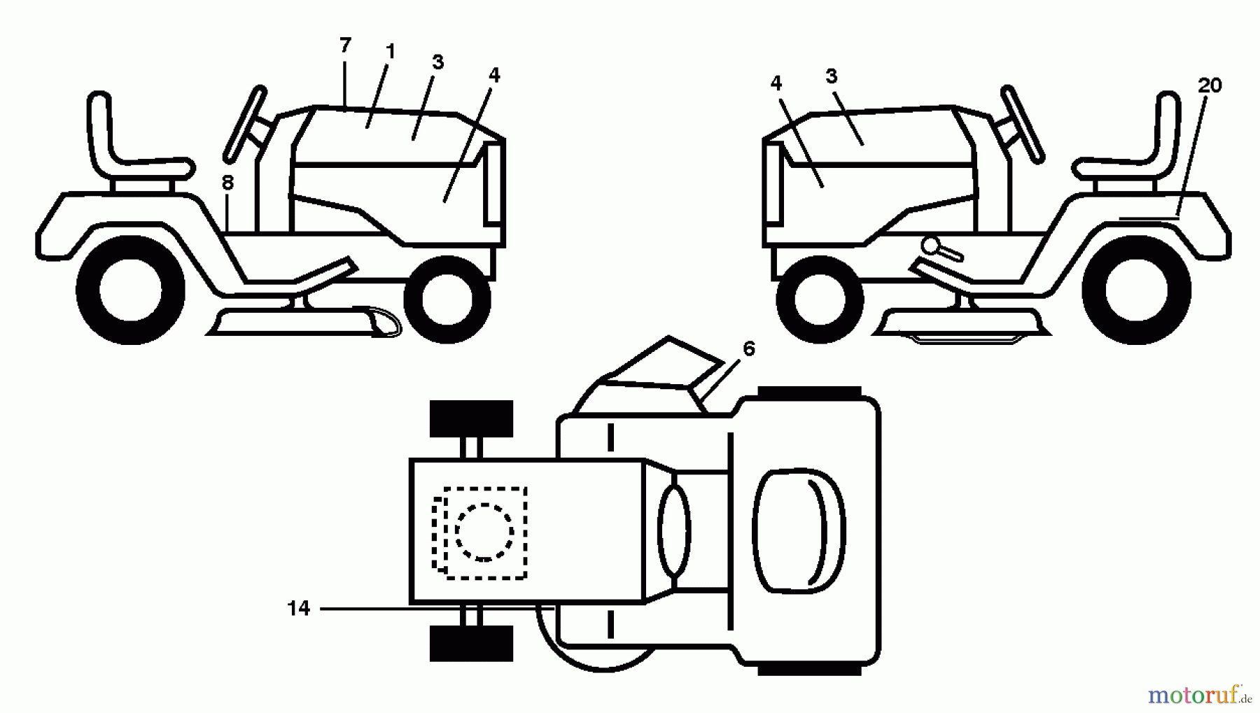 Husqvarna Rasen und Garten Traktoren YTA 19K42 (96043013901) - Husqvarna Yard Tractor (2012-10 & After) DECALS