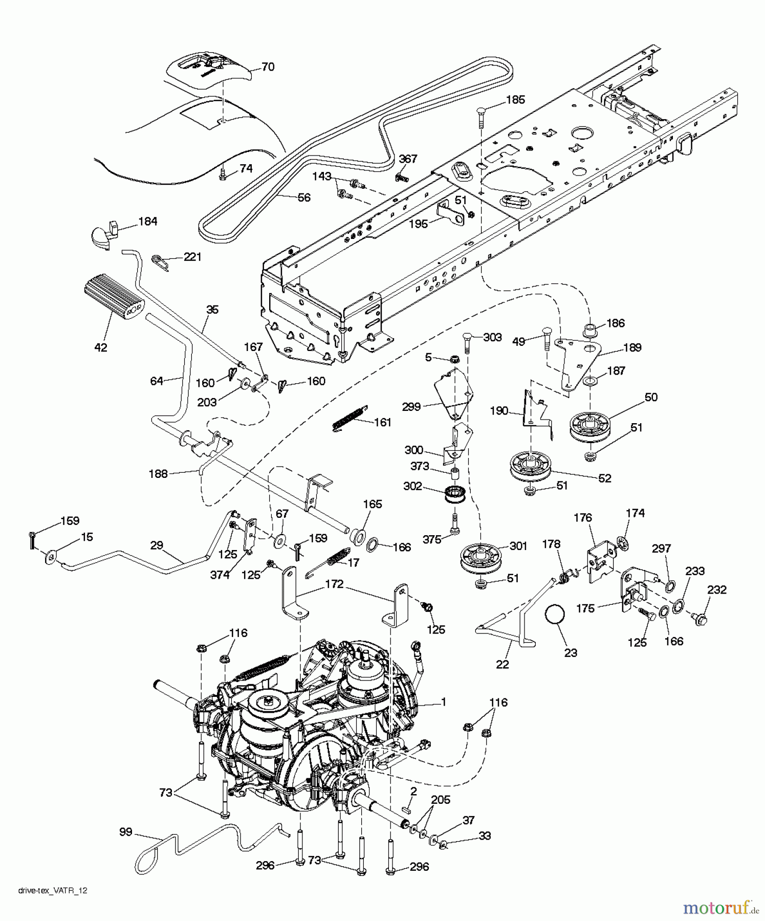 Husqvarna Rasen und Garten Traktoren YTA 19K42 (96043013901) - Husqvarna Yard Tractor (2012-10 & After) DRIVE