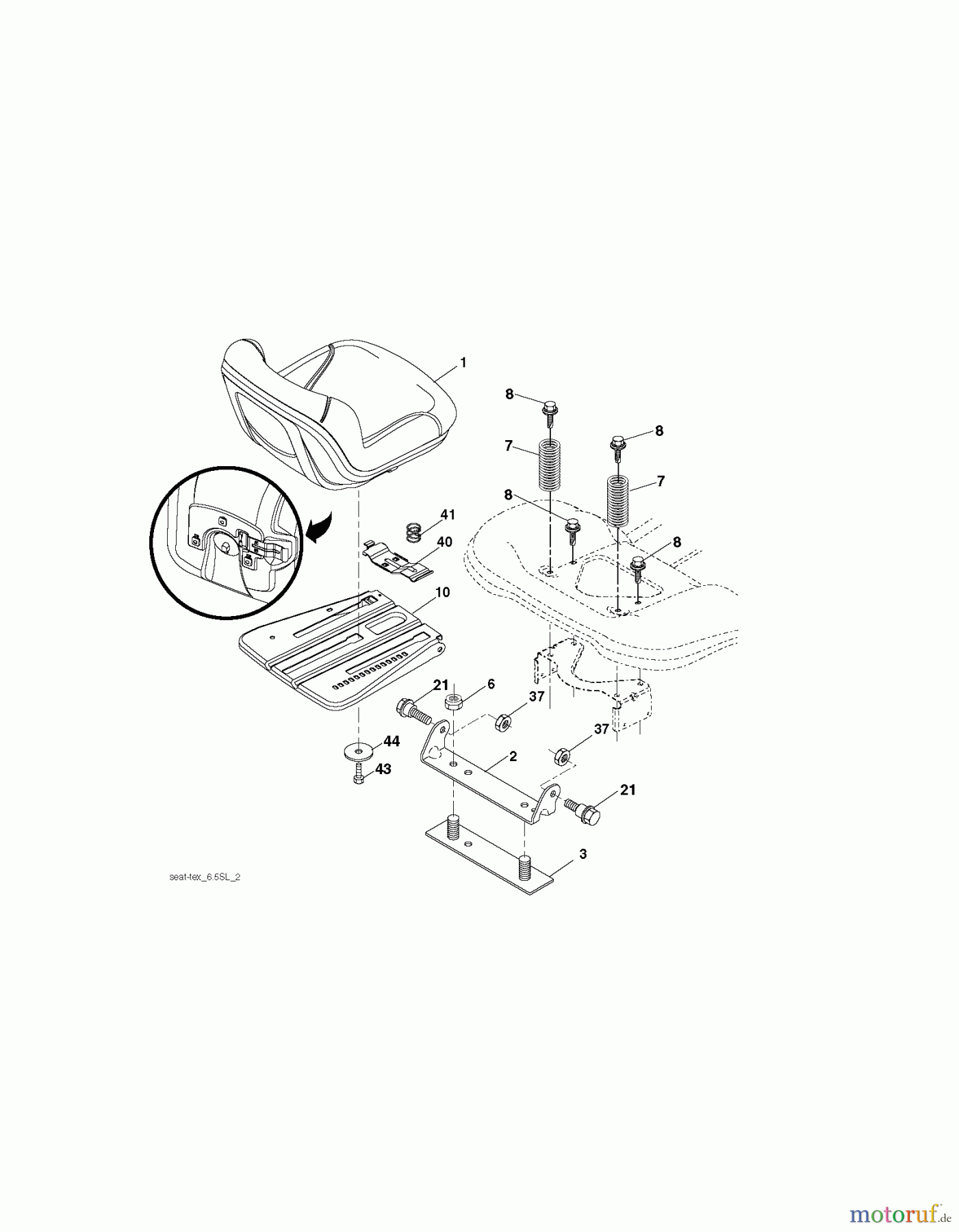Husqvarna Rasen und Garten Traktoren YTA 19K42 (96043013900) - Husqvarna Yard Tractor (2011-08 & After) SEAT