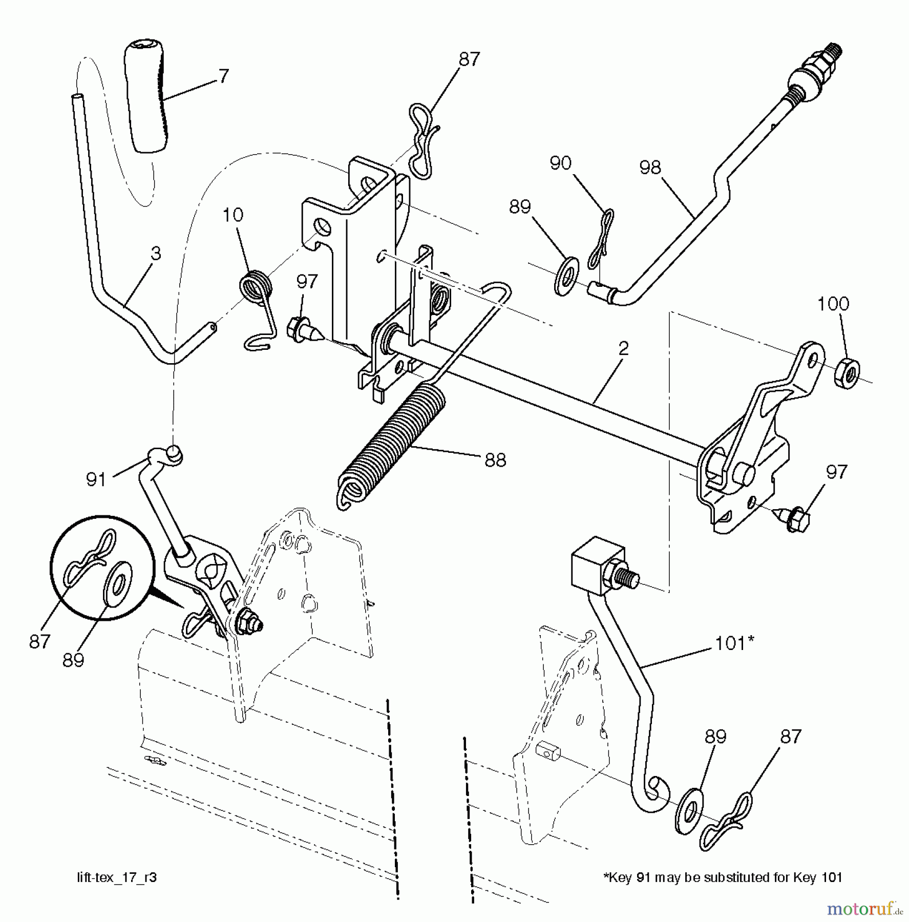 Husqvarna Rasen und Garten Traktoren YTA 19K42 (96043014200) - Husqvarna Yard Tractor (2011-09 & After) MOWER LIFT / DECK LIFT