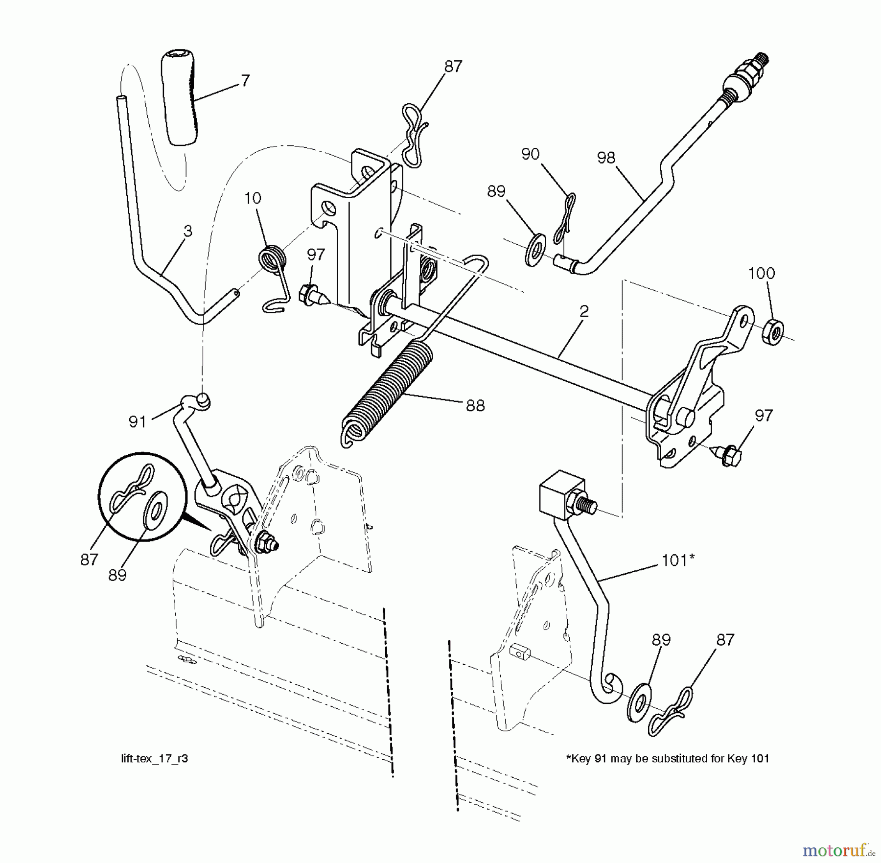 Husqvarna Rasen und Garten Traktoren YTA 19K42 (96045003300) - Husqvarna Yard Tractor (2011-09 & After) MOWER LIFT / DECK LIFT