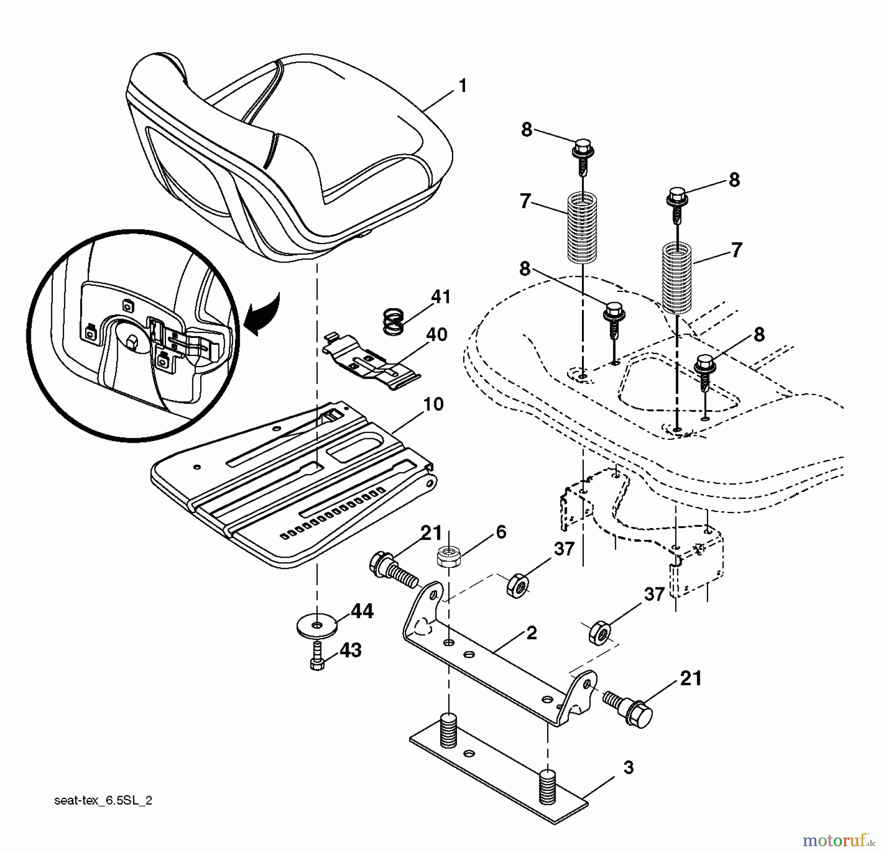 Husqvarna Rasen und Garten Traktoren YTA 19K42 (96045003300) - Husqvarna Yard Tractor (2011-09 & After) SEAT