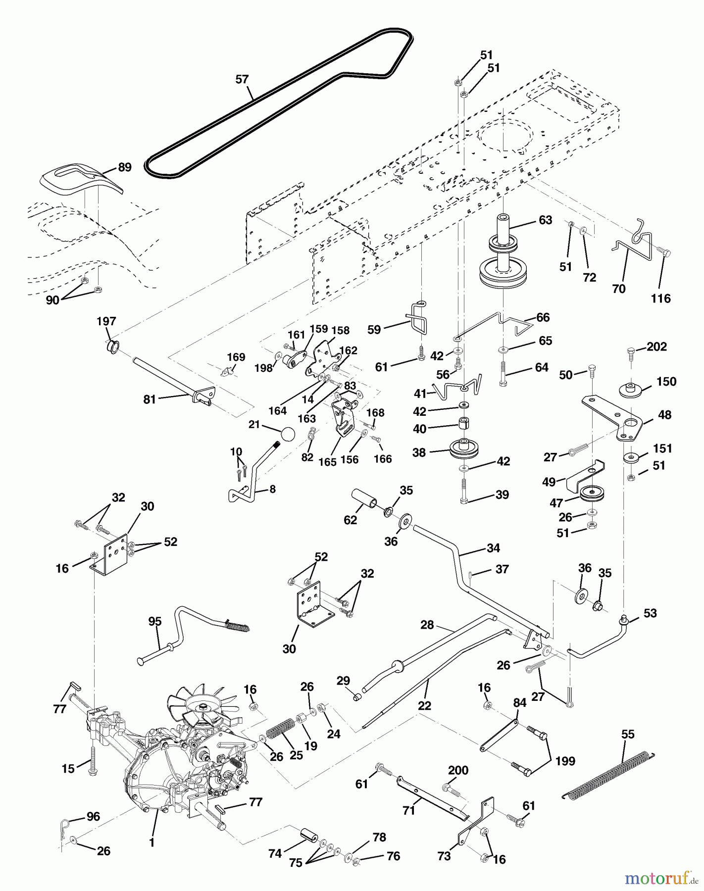 Husqvarna Rasen und Garten Traktoren YTH 130 (954170026) (HEYTH130K) - Husqvarna Yard Tractor (2000-10 to 2001-01) Drive