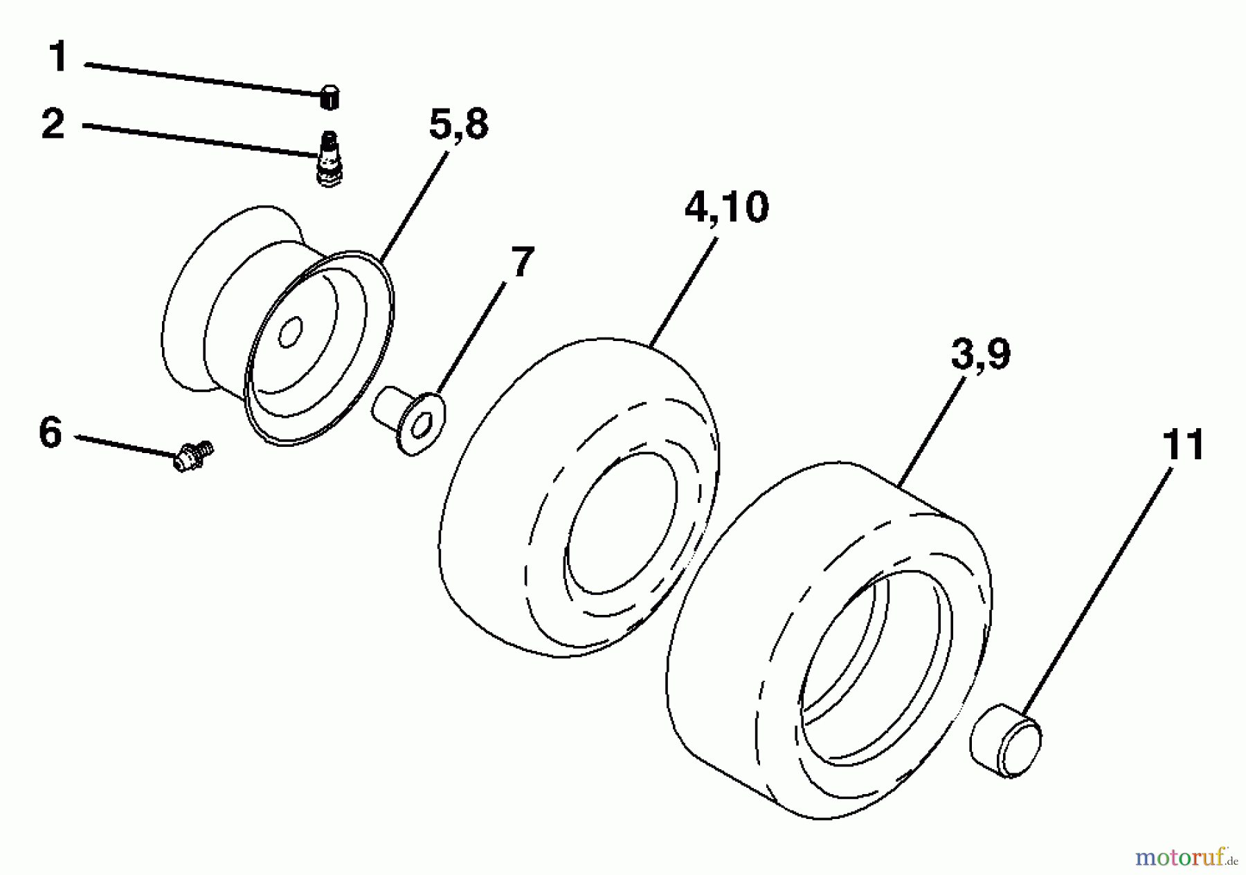 Husqvarna Rasen und Garten Traktoren YTH 130 (954170026) (HEYTH130K) - Husqvarna Yard Tractor (2000-10 to 2001-01) Wheels & Tires