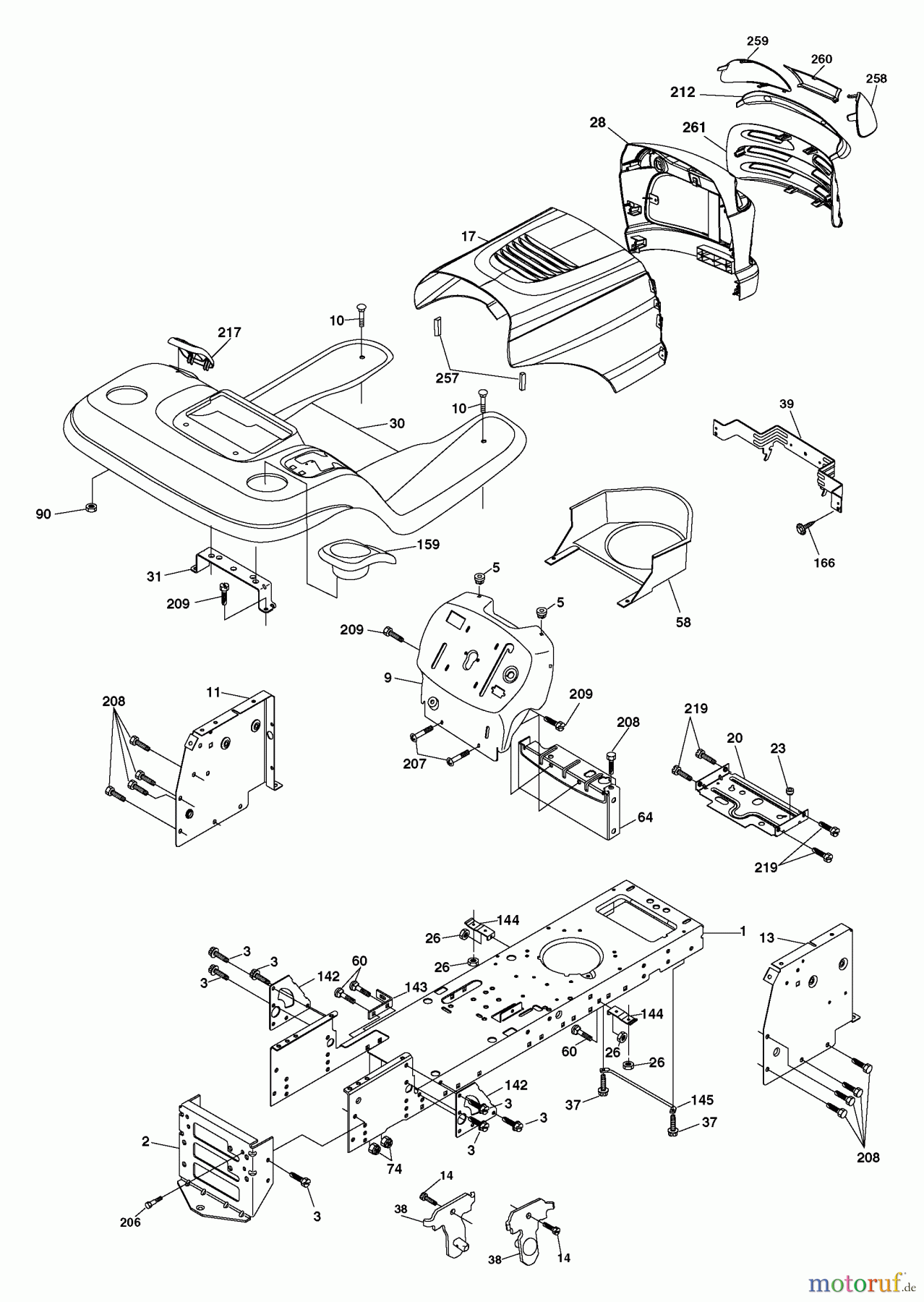 Husqvarna Rasen und Garten Traktoren YTH 1342XPA (954569332) - Husqvarna Yard Tractor (2003-03 & After) Chassis And Enclosures